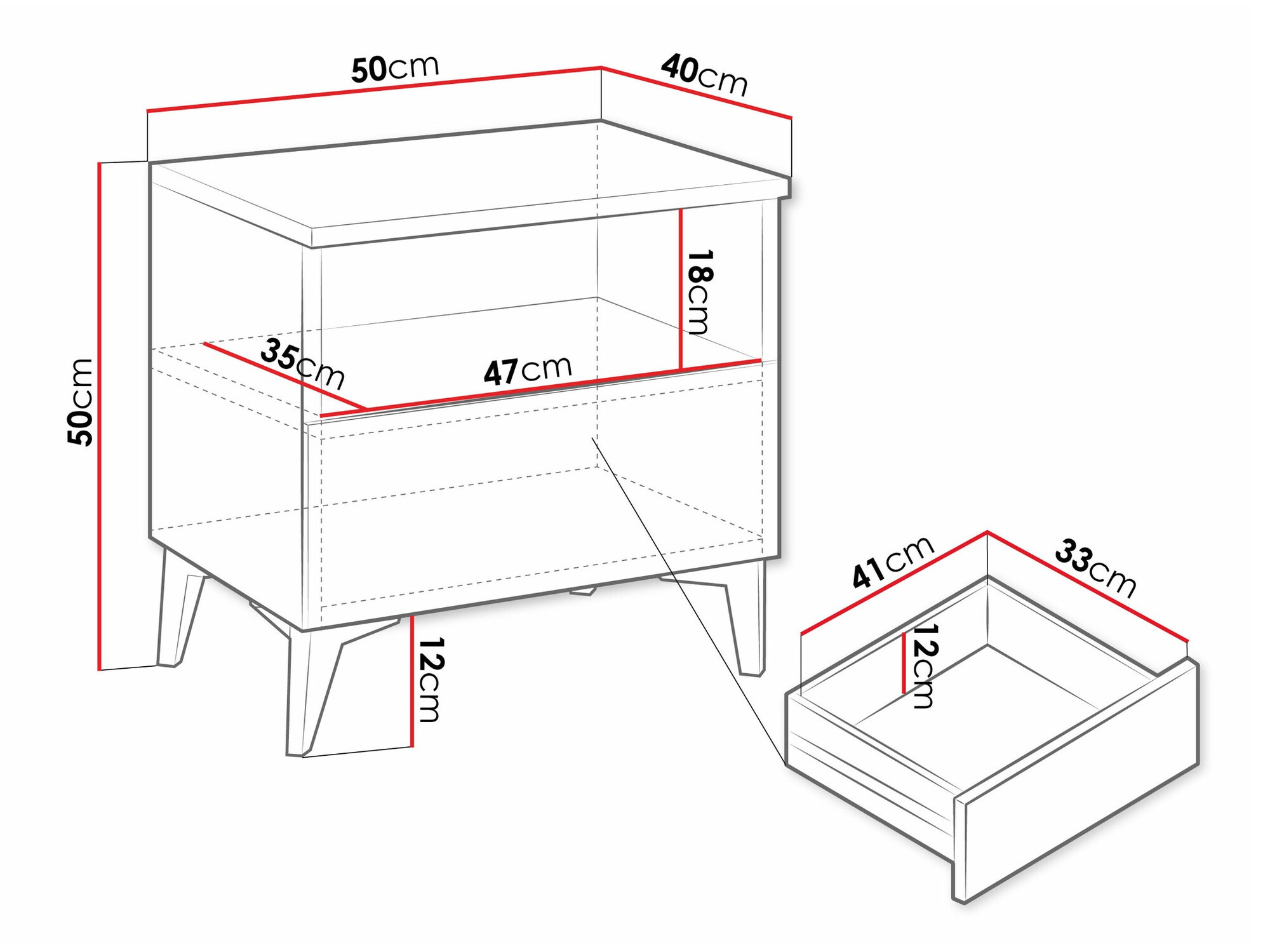 Κομοδίνο Comfivo Arbutus (Μπεζ + Γυαλιστερό μπεζ)