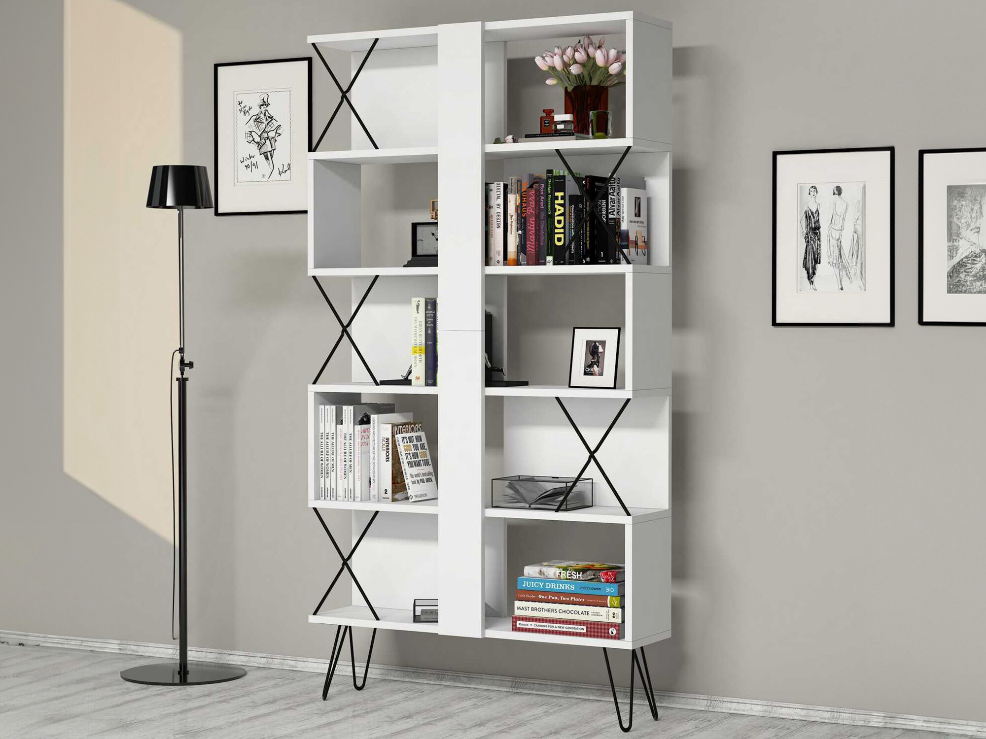Bookcase Kailua 138 (White)