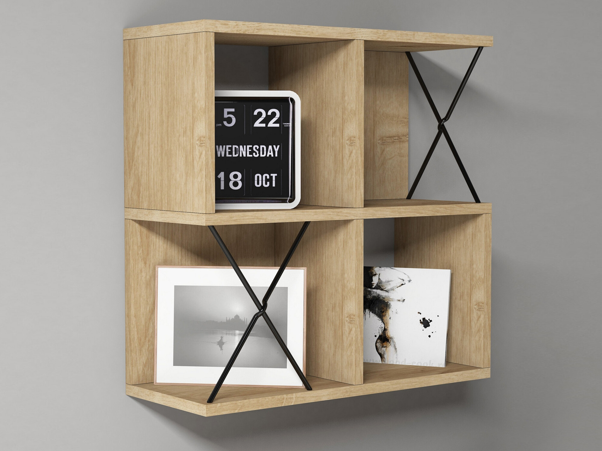 Ράφι τοίχου Kailua 137 (Δρυς)