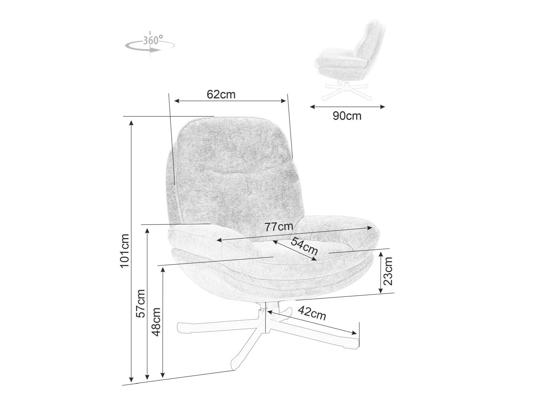 Πολυθρόνα Detroit 507 (Γκρι)