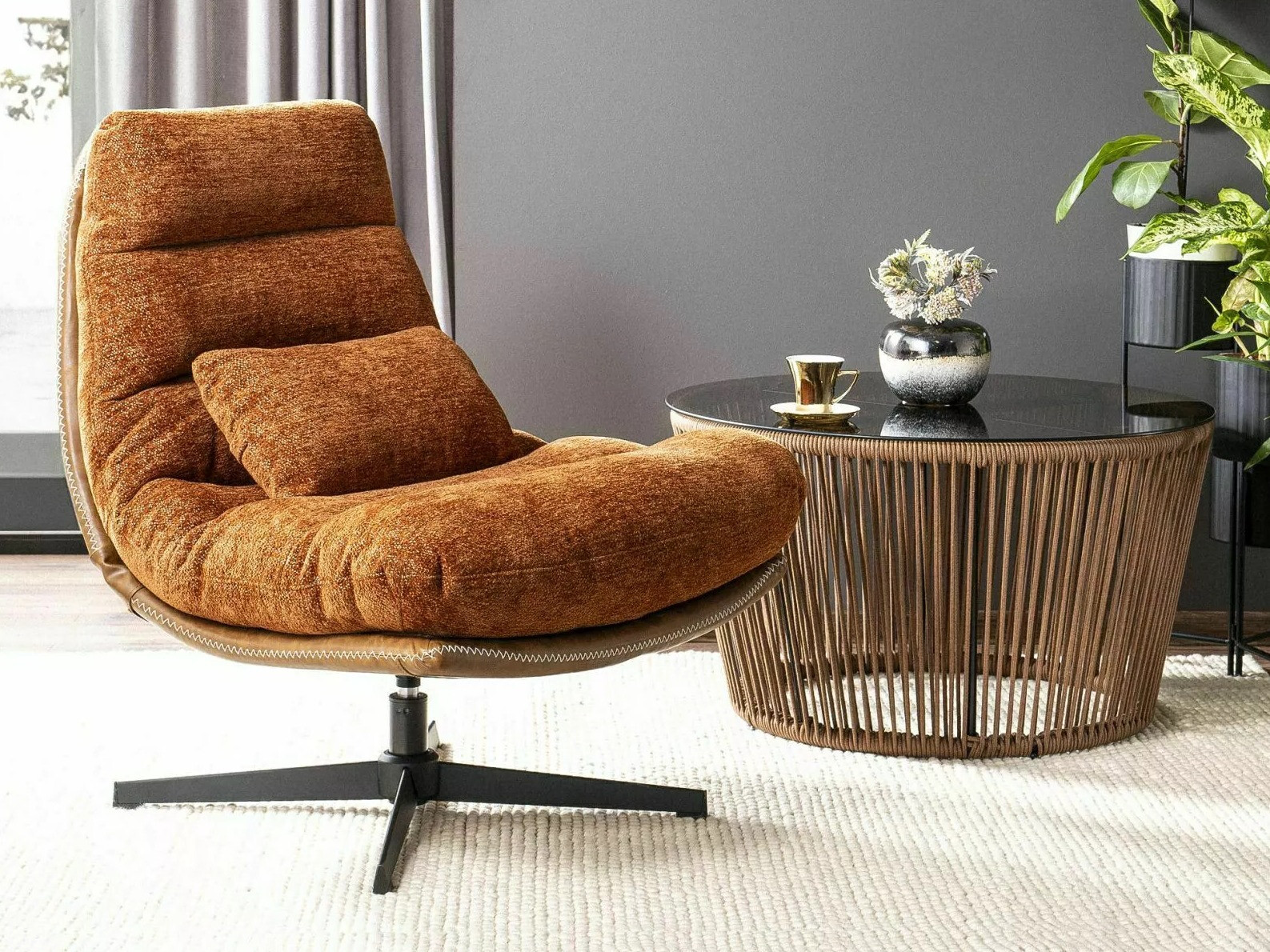 Πολυθρόνα Detroit 508 (Σκούρο πορτοκαλί)