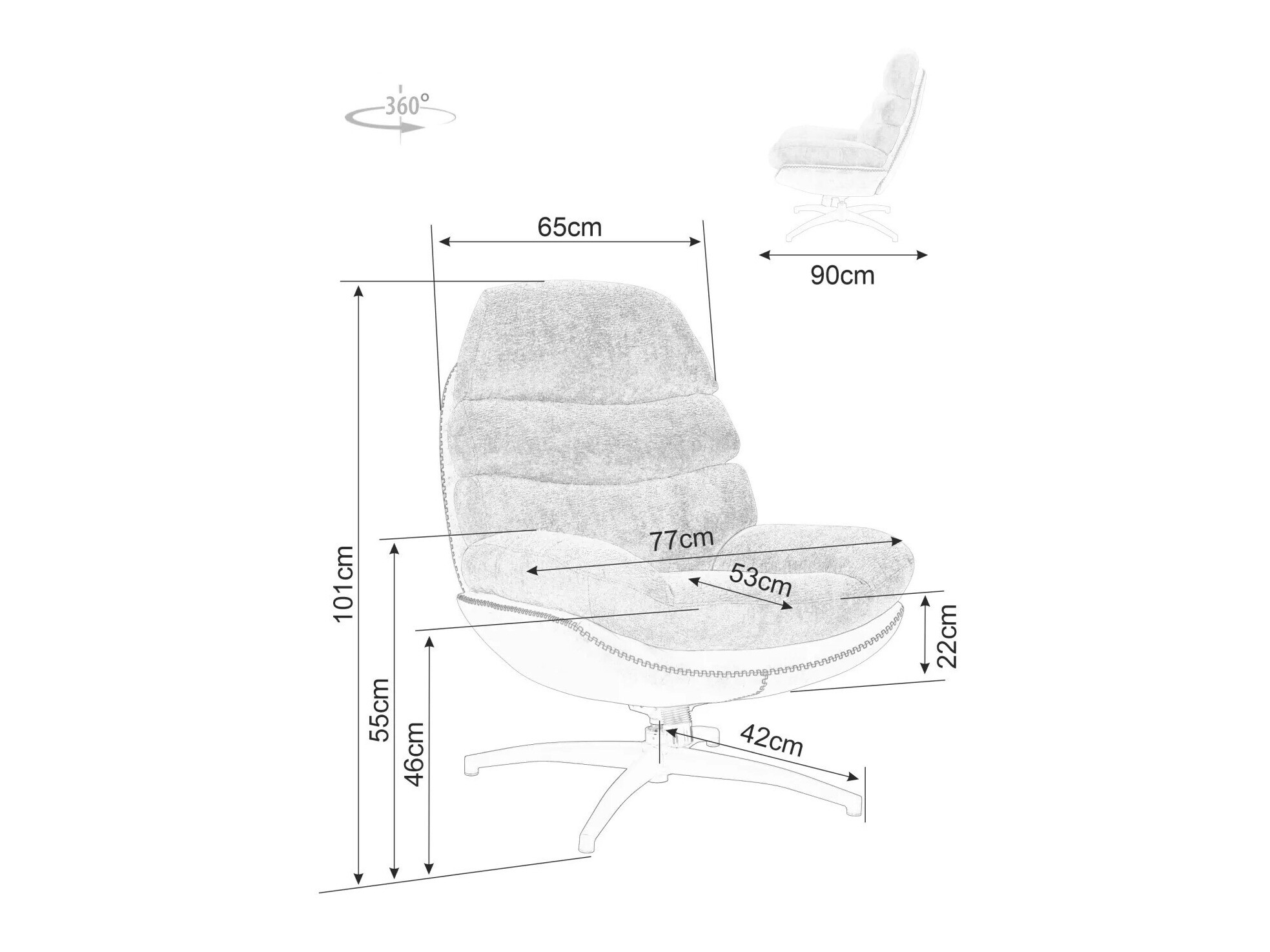 Πολυθρόνα Detroit 509 (Γκρι)