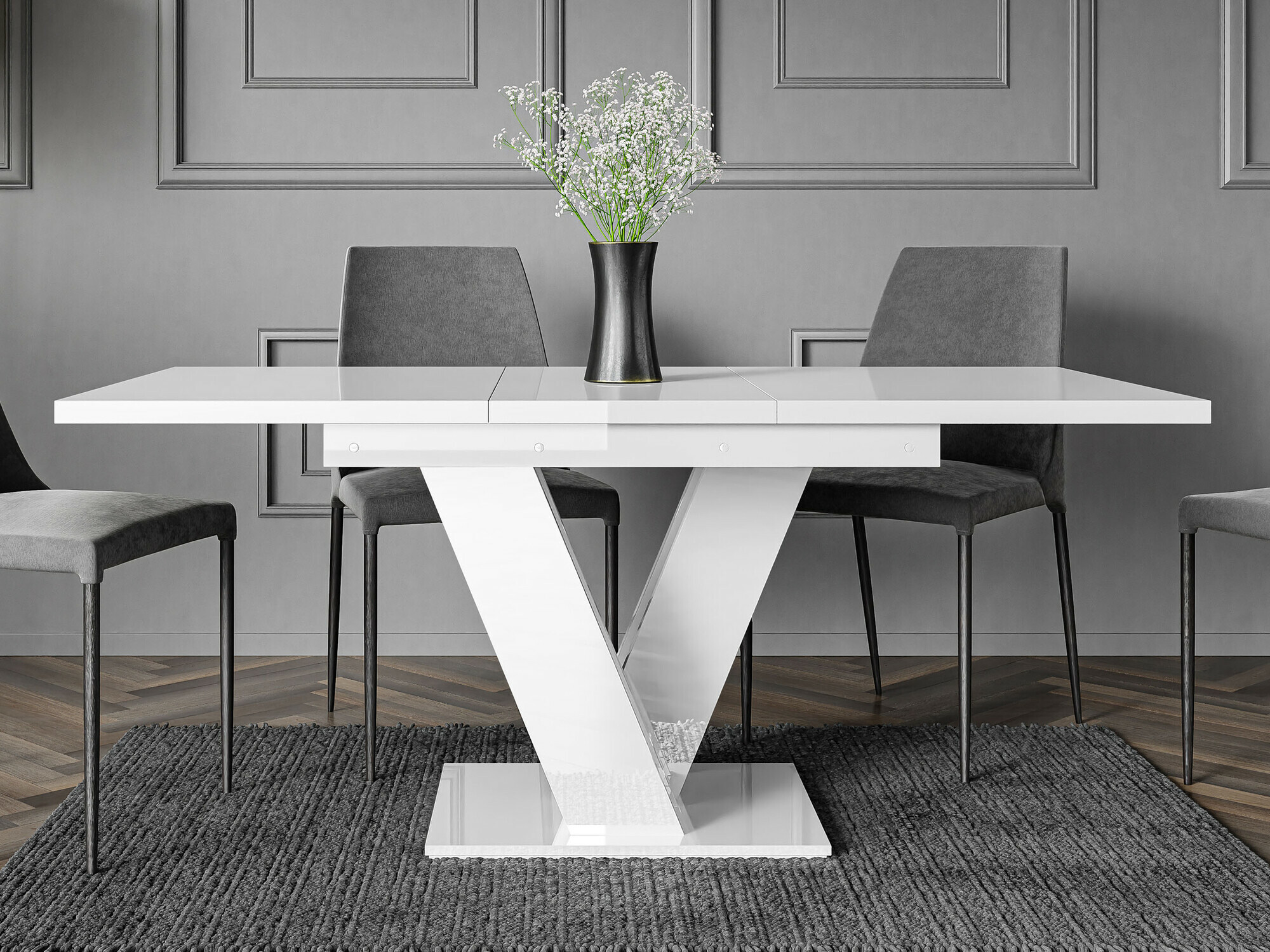 Τραπέζι Musus (Γυαλιστερό λευκό)