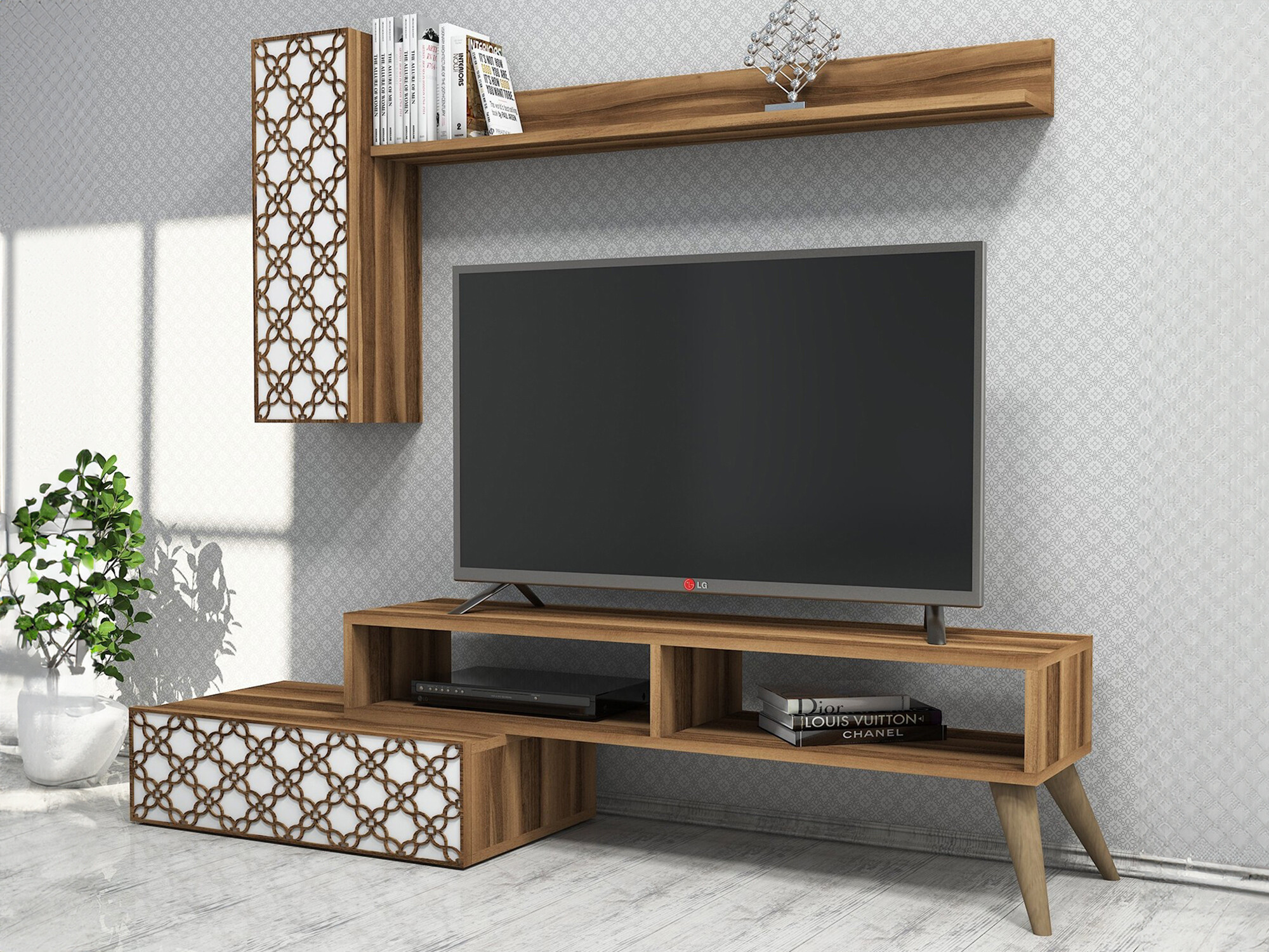 Living room set Kailua 1561 (Nut + White)