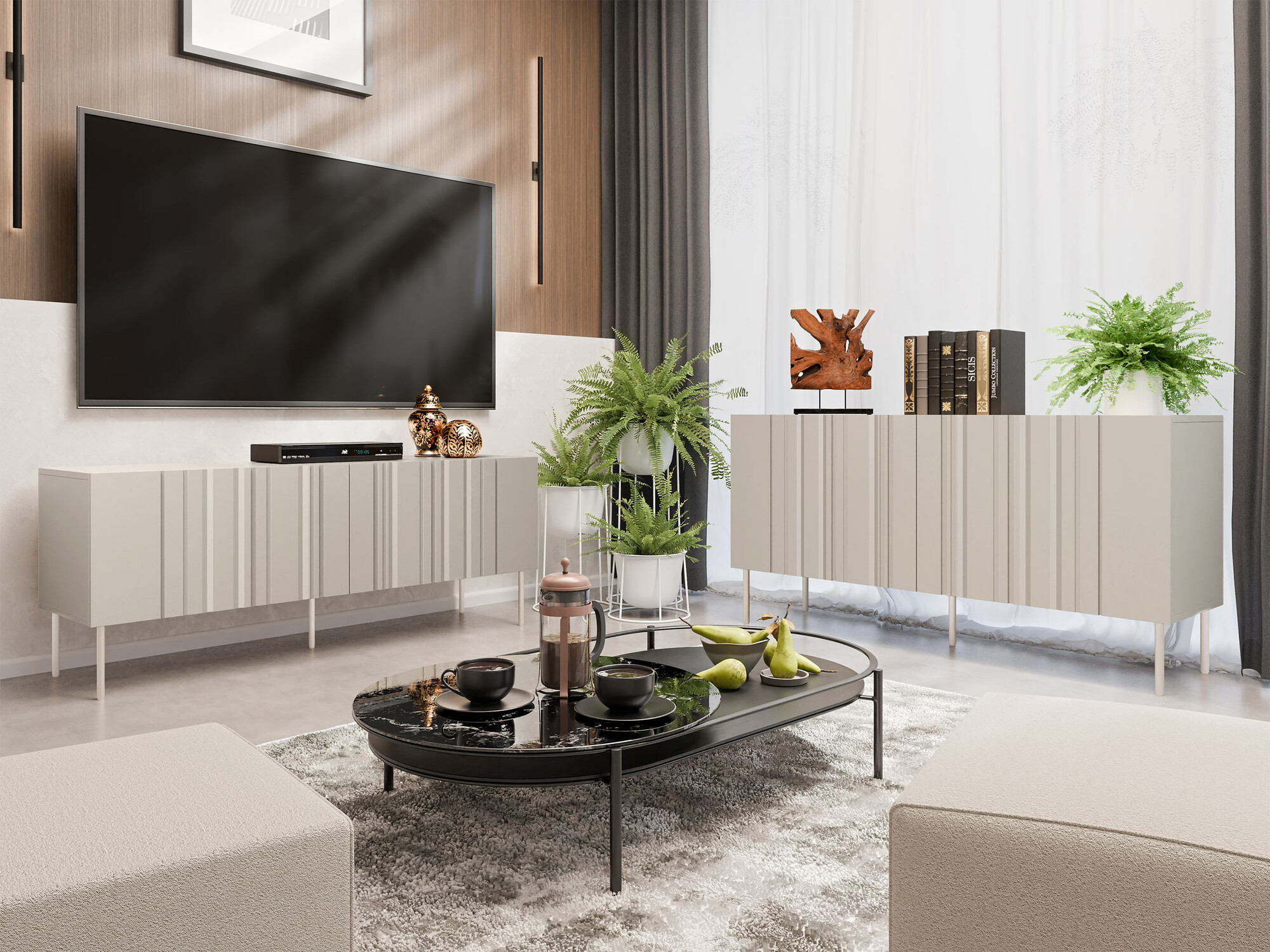 Living room set Evavese 105 (Beige)