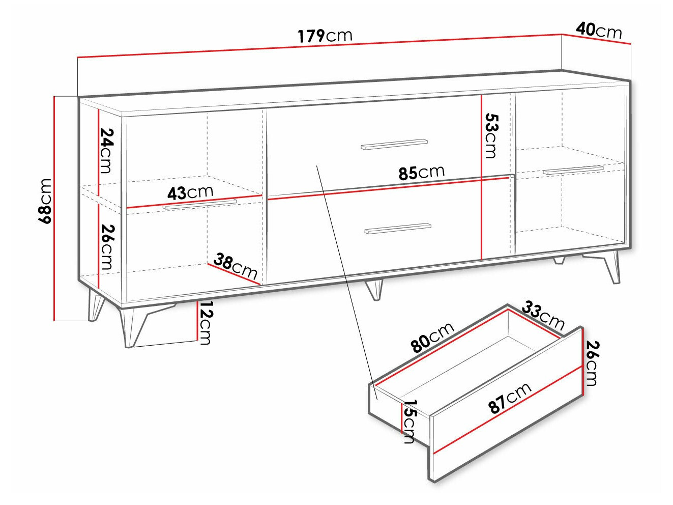 TV stand Avimora 103 (Walnut)