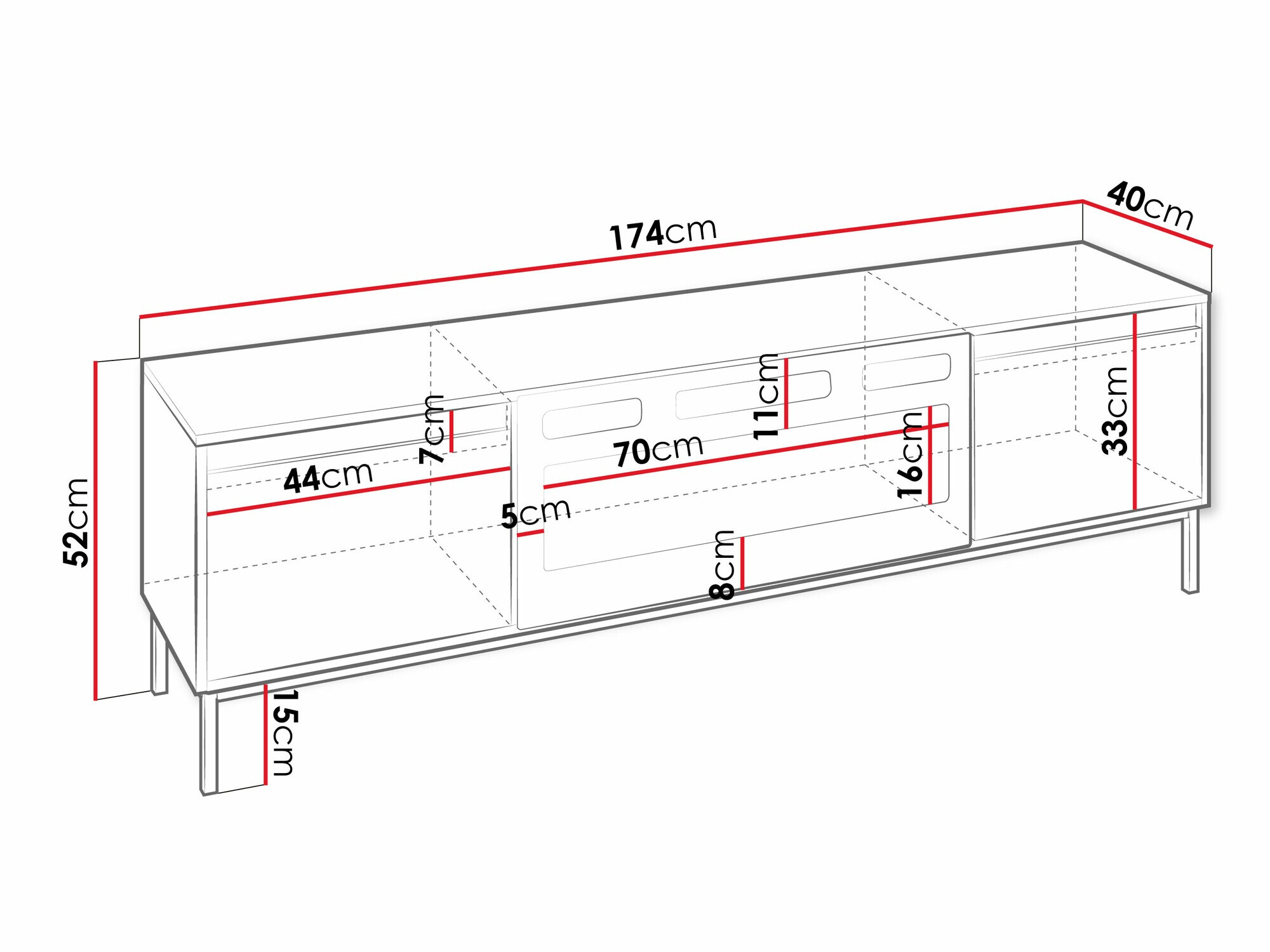 Έπιπλο τηλεόρασης Comfivo Delruva III (Μαύρο)