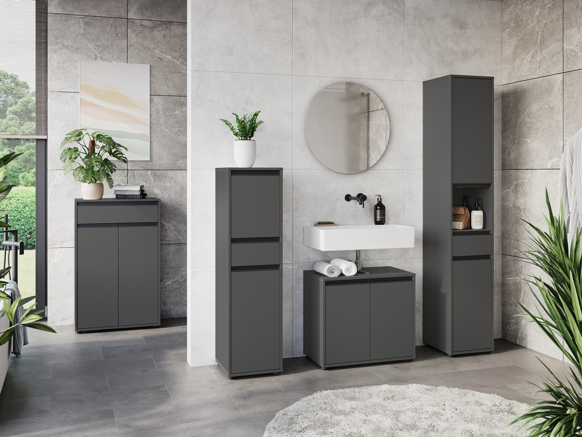 Όρθιο ντουλάπι μπάνιου Tensona 101 (Γραφίτης)