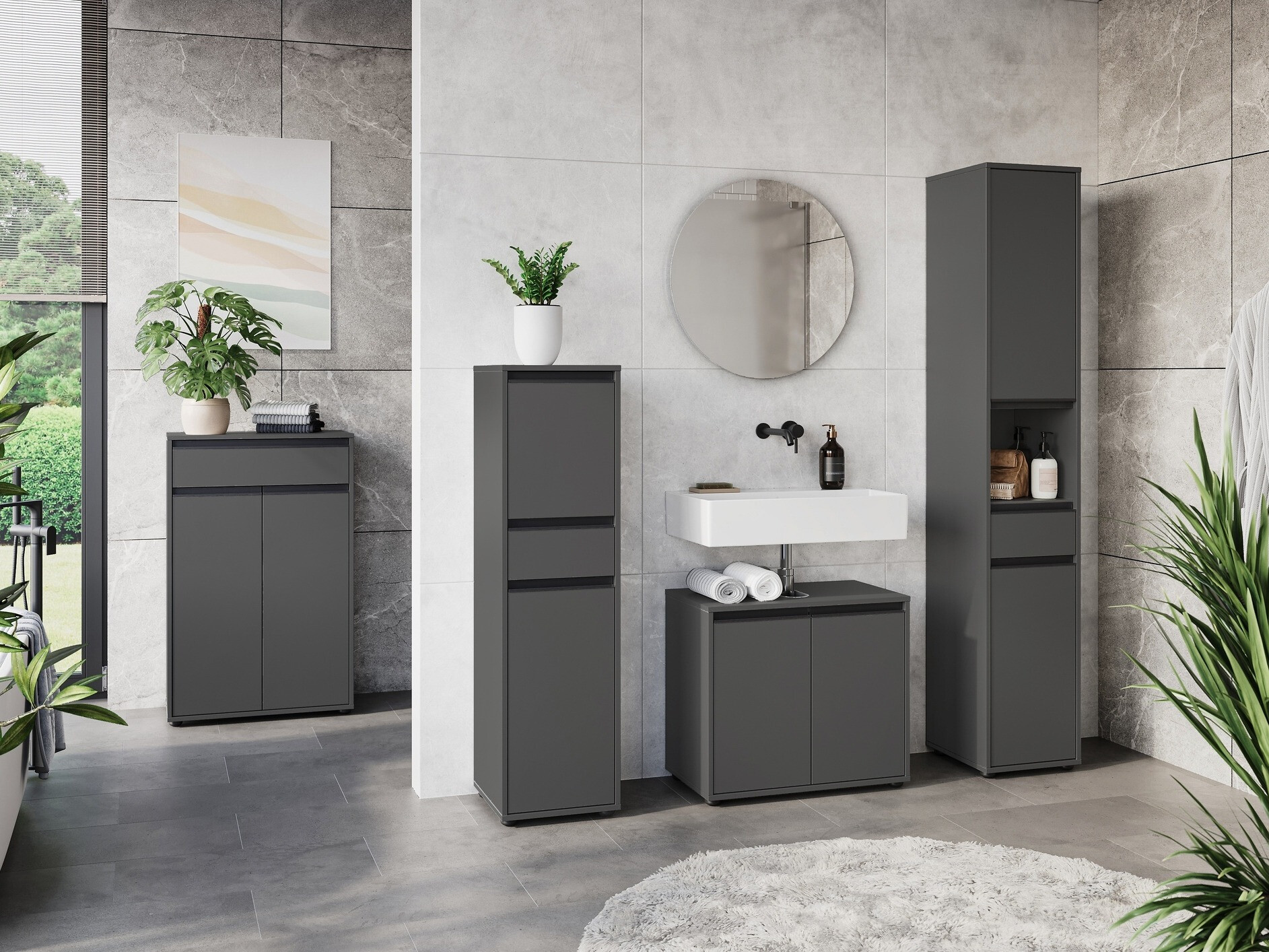 Όρθιο ντουλάπι μπάνιου Tensona 103 (Γραφίτης)