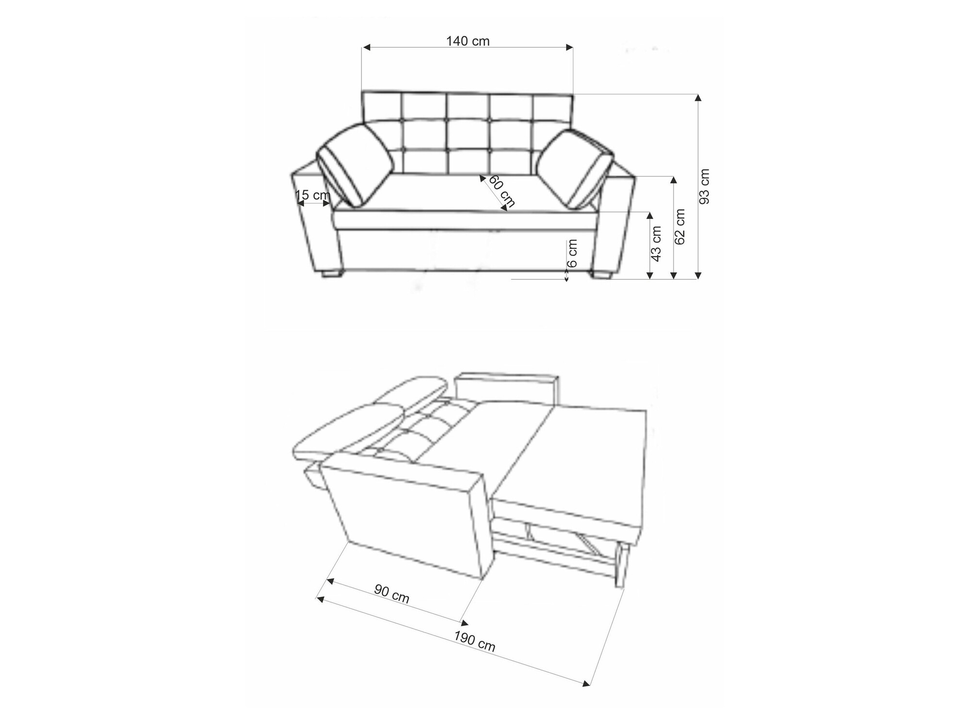 Καναπές-κρεβάτι Houston 1847 (Γκρι)