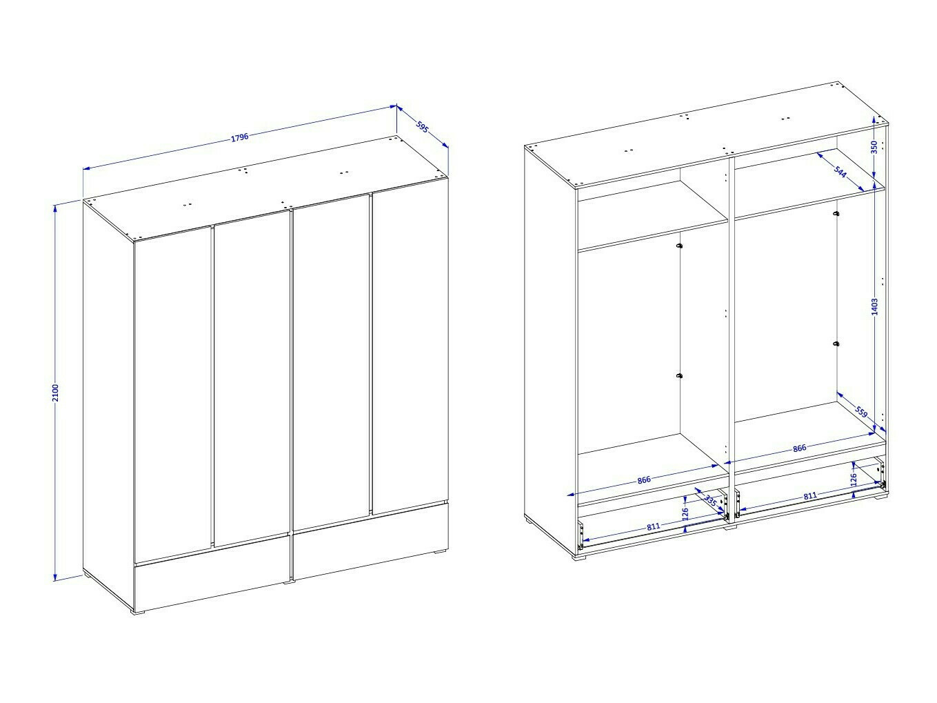 Ντουλάπα Alfere 119 (Άσπρο)
