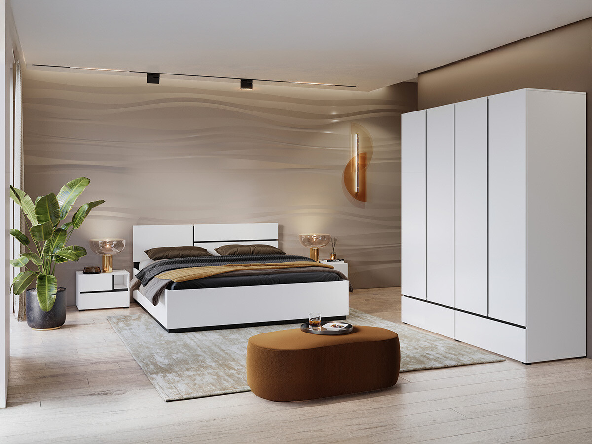 Σετ υπνοδωματίου Alfere 124 (Άσπρο)