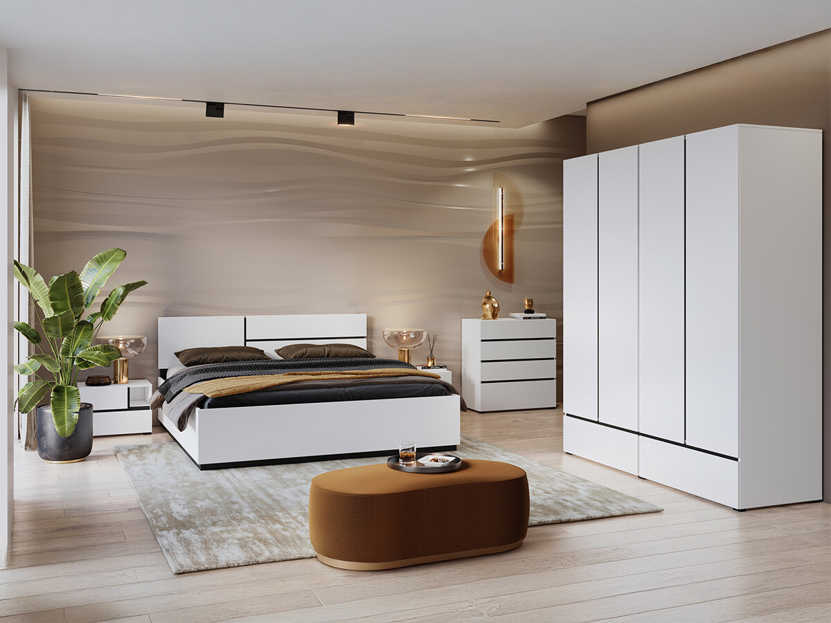 Σετ υπνοδωματίου Alfere 124 (Άσπρο)