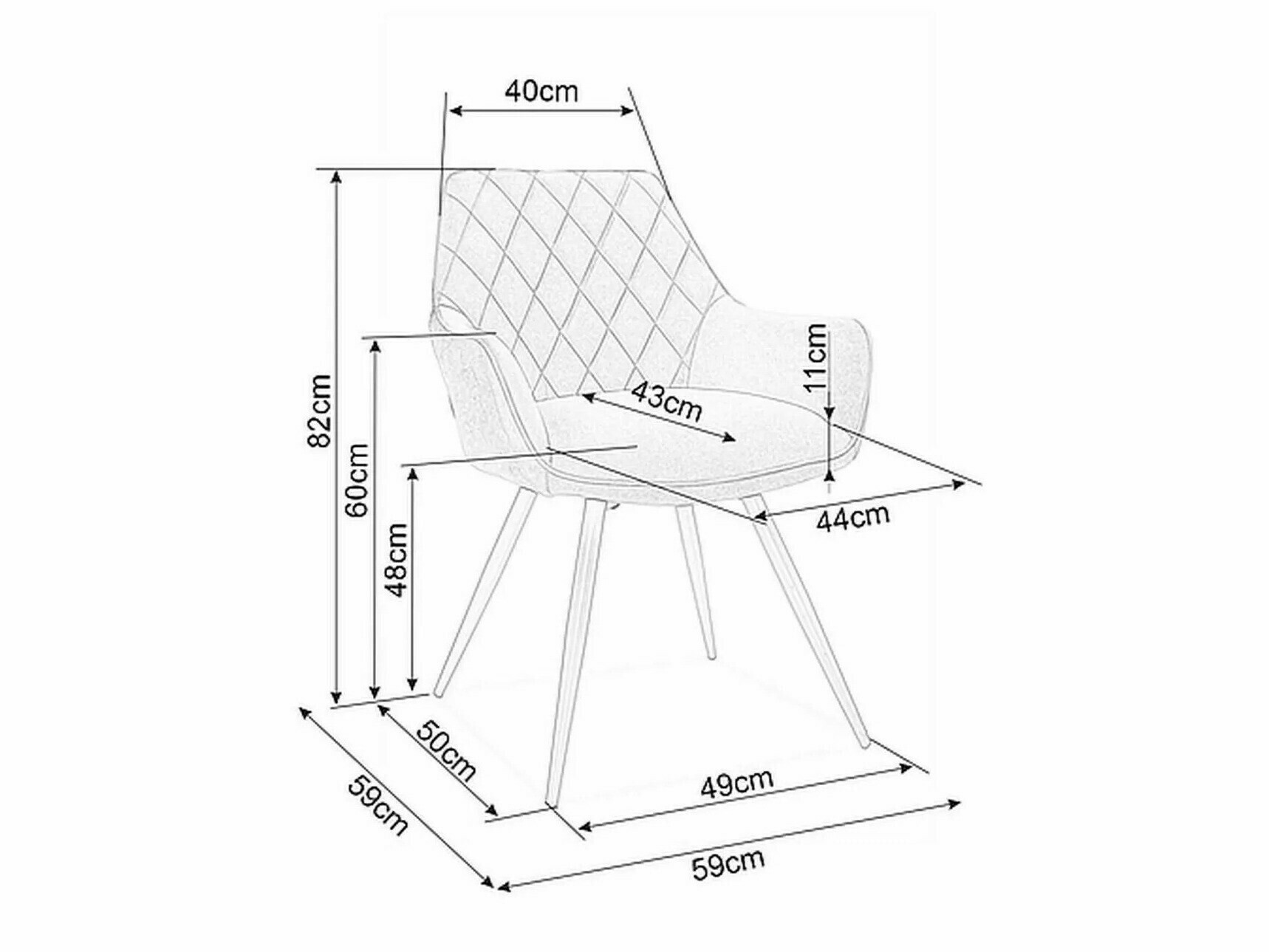Καρέκλα Detroit 566 (Μαύρο)