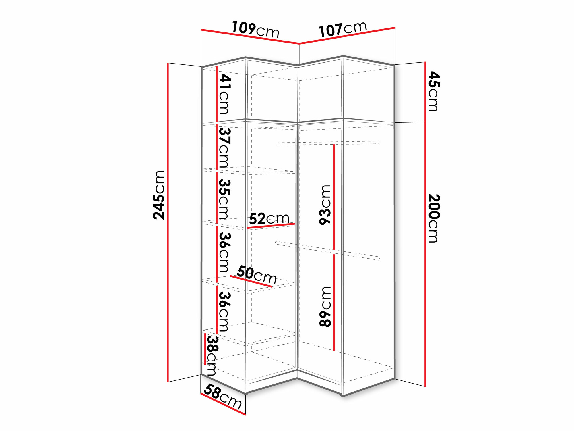 Corner wardrobe Ophdome 113