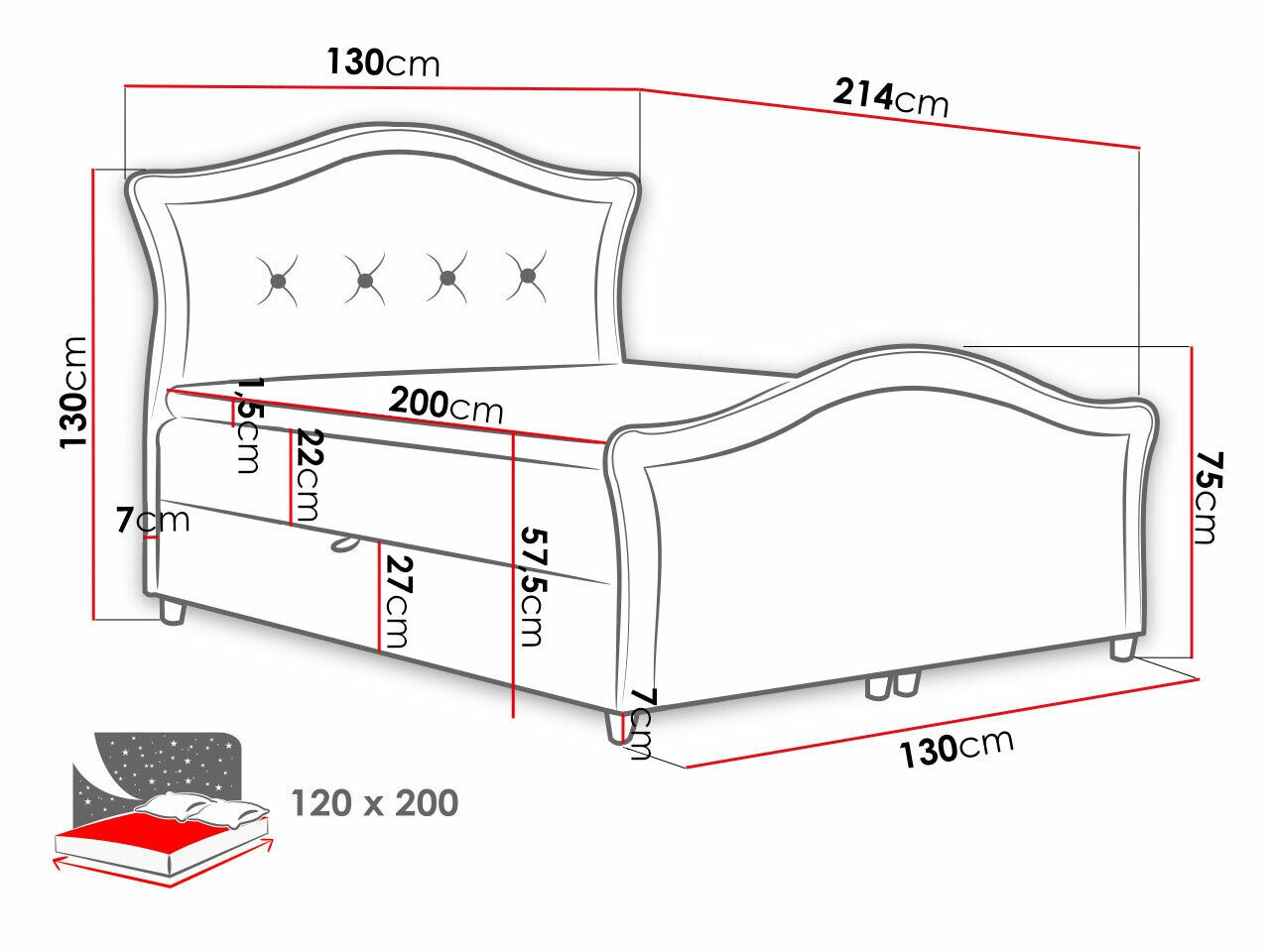 Κρεβάτι continental Oleum I (Magic Velvet 2260)