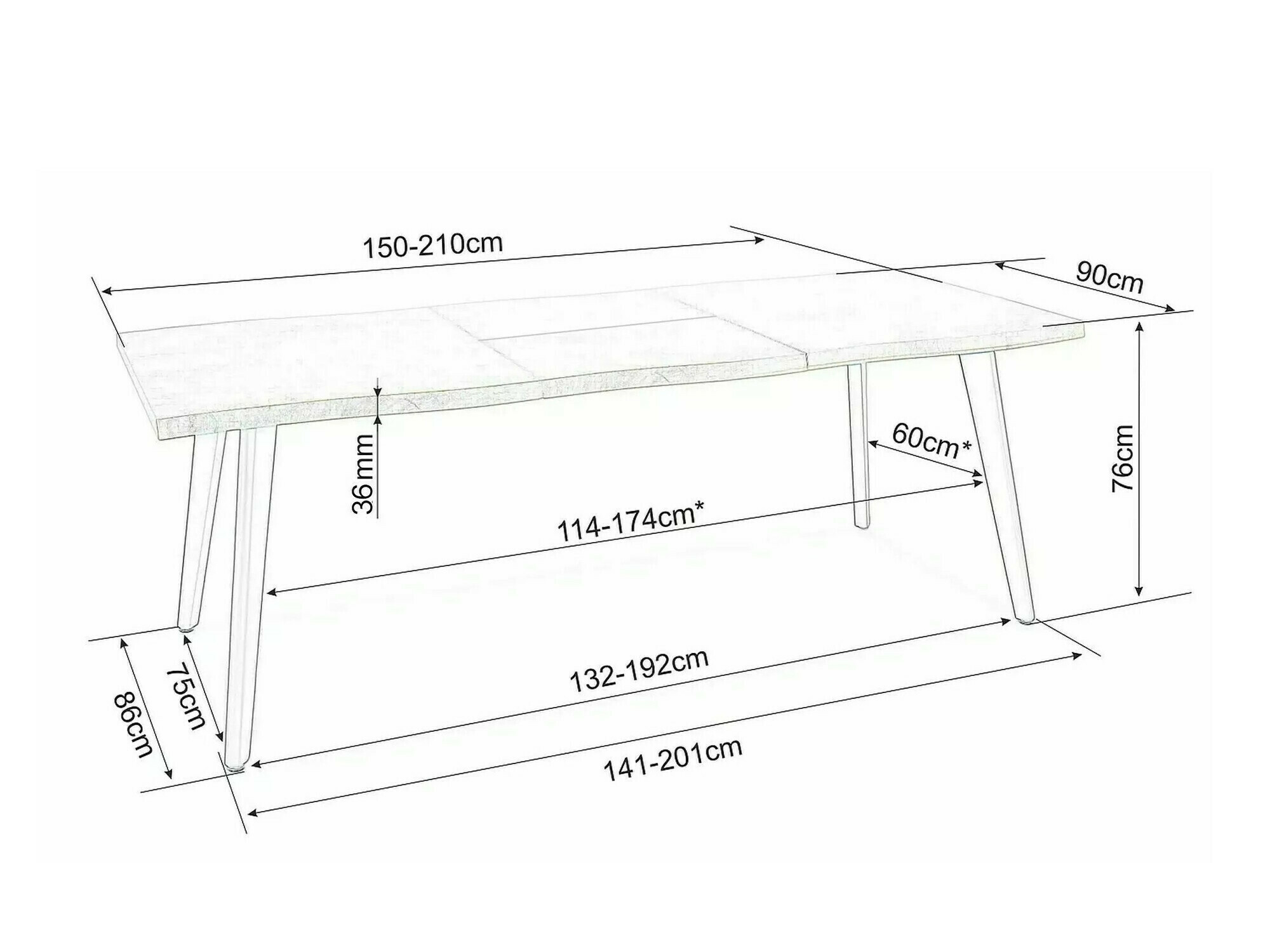 Τραπέζι Detroit 584 (Δρυς)