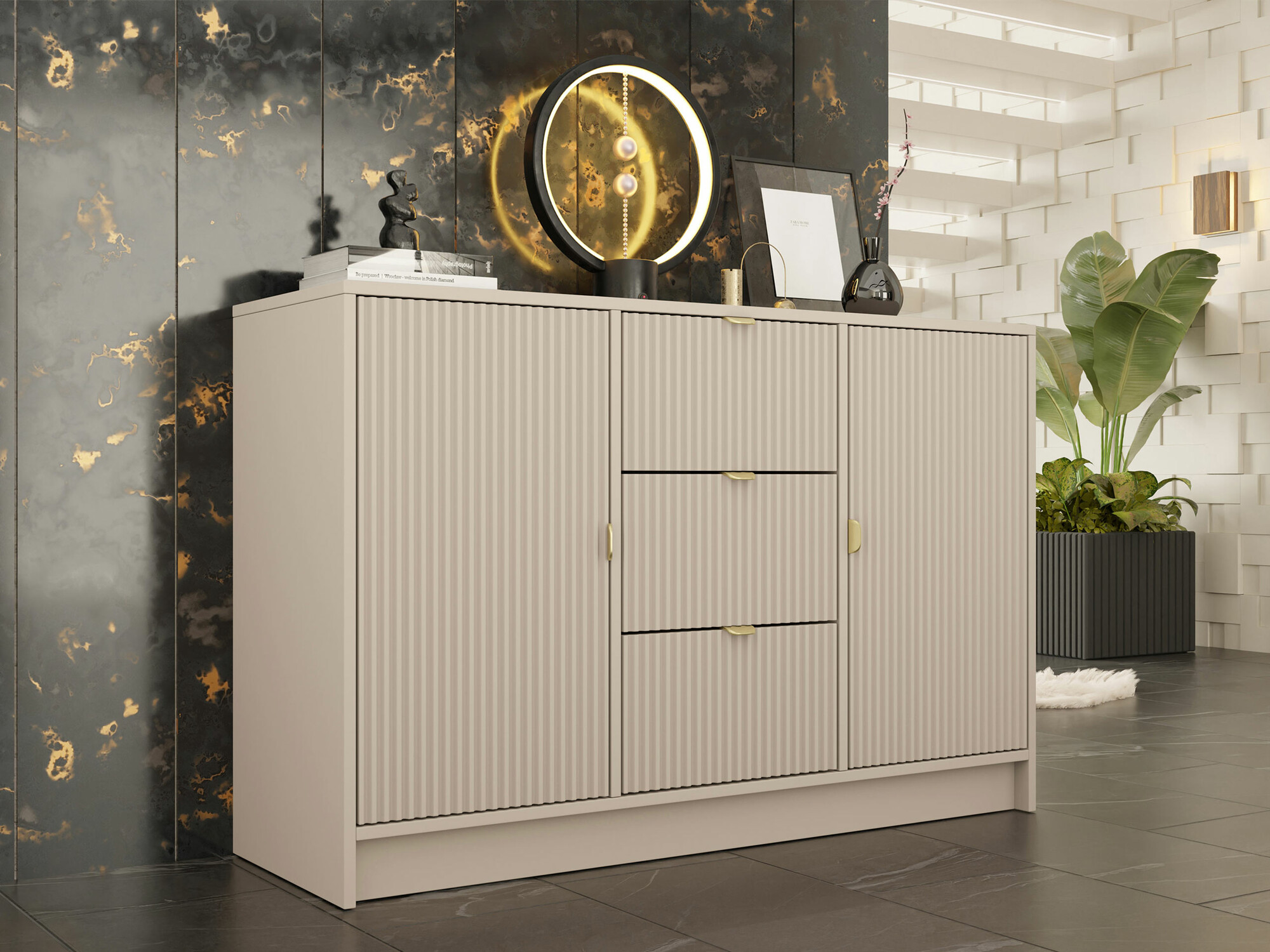 Chest of drawers Comfivo Papilio (Beige)