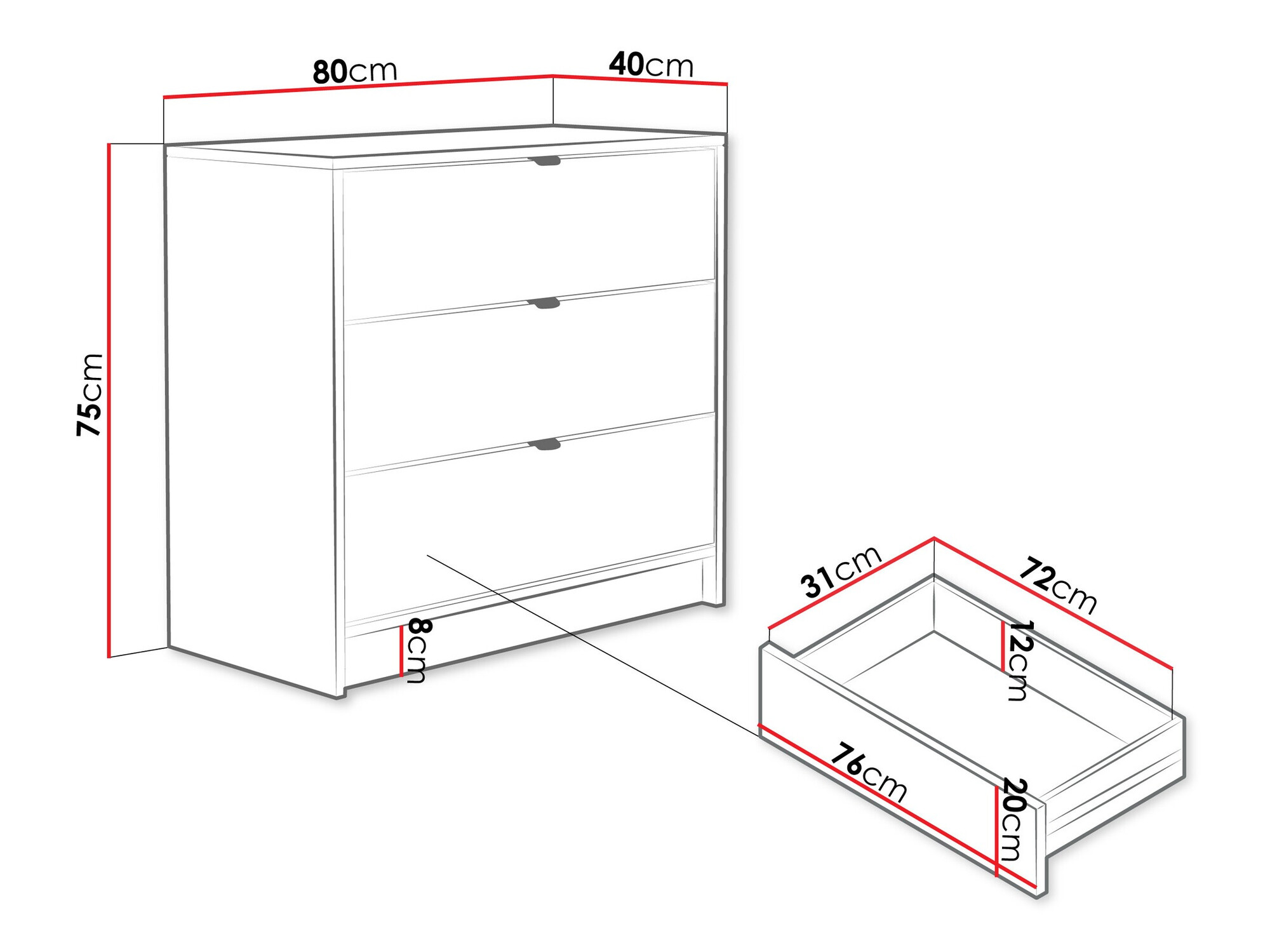 Συρταριέρα Comfivo Papilio I (Μπεζ)