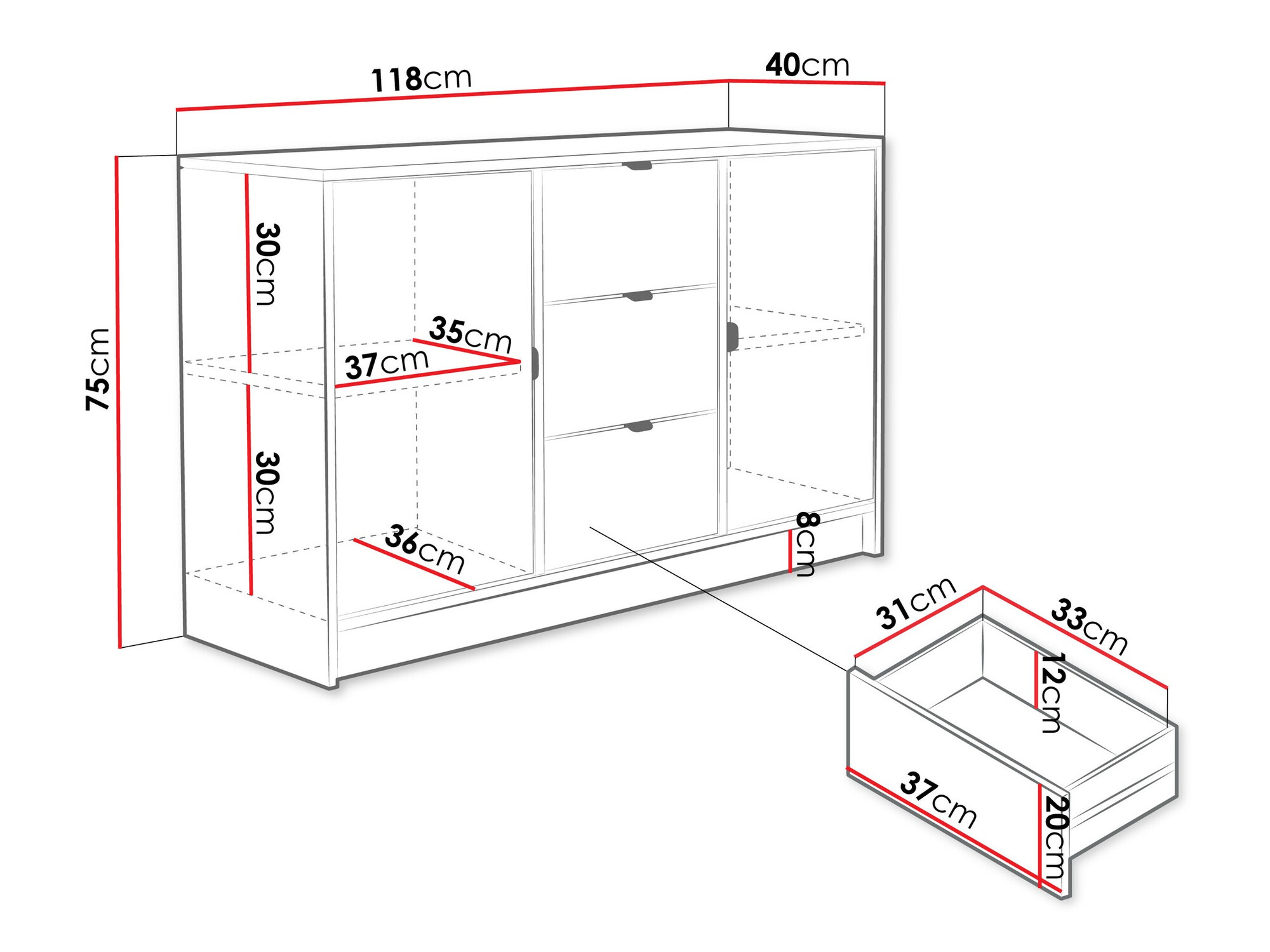 Συρταριέρα Comfivo Papilio (Μπεζ)