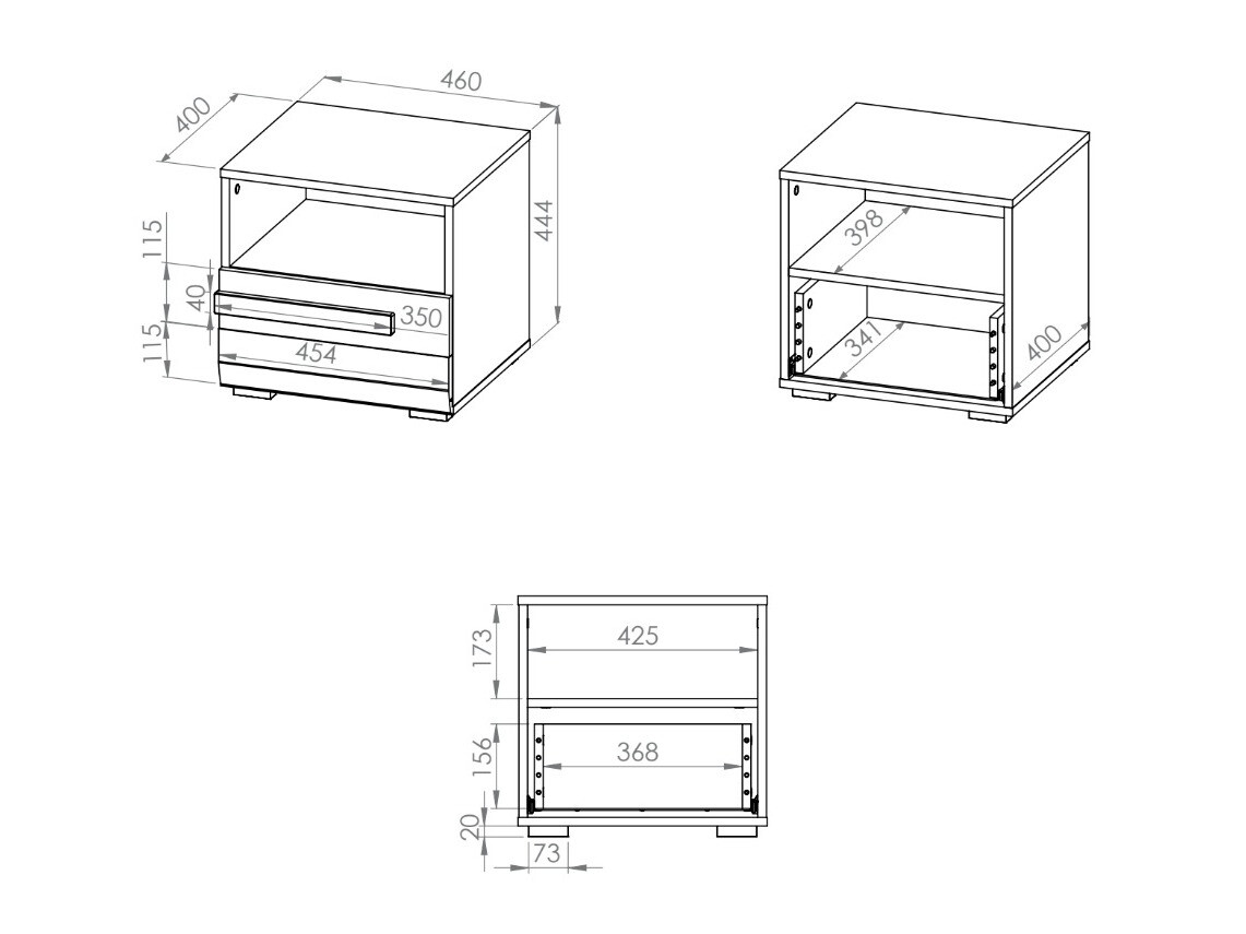 Bedside table Alcala 115
