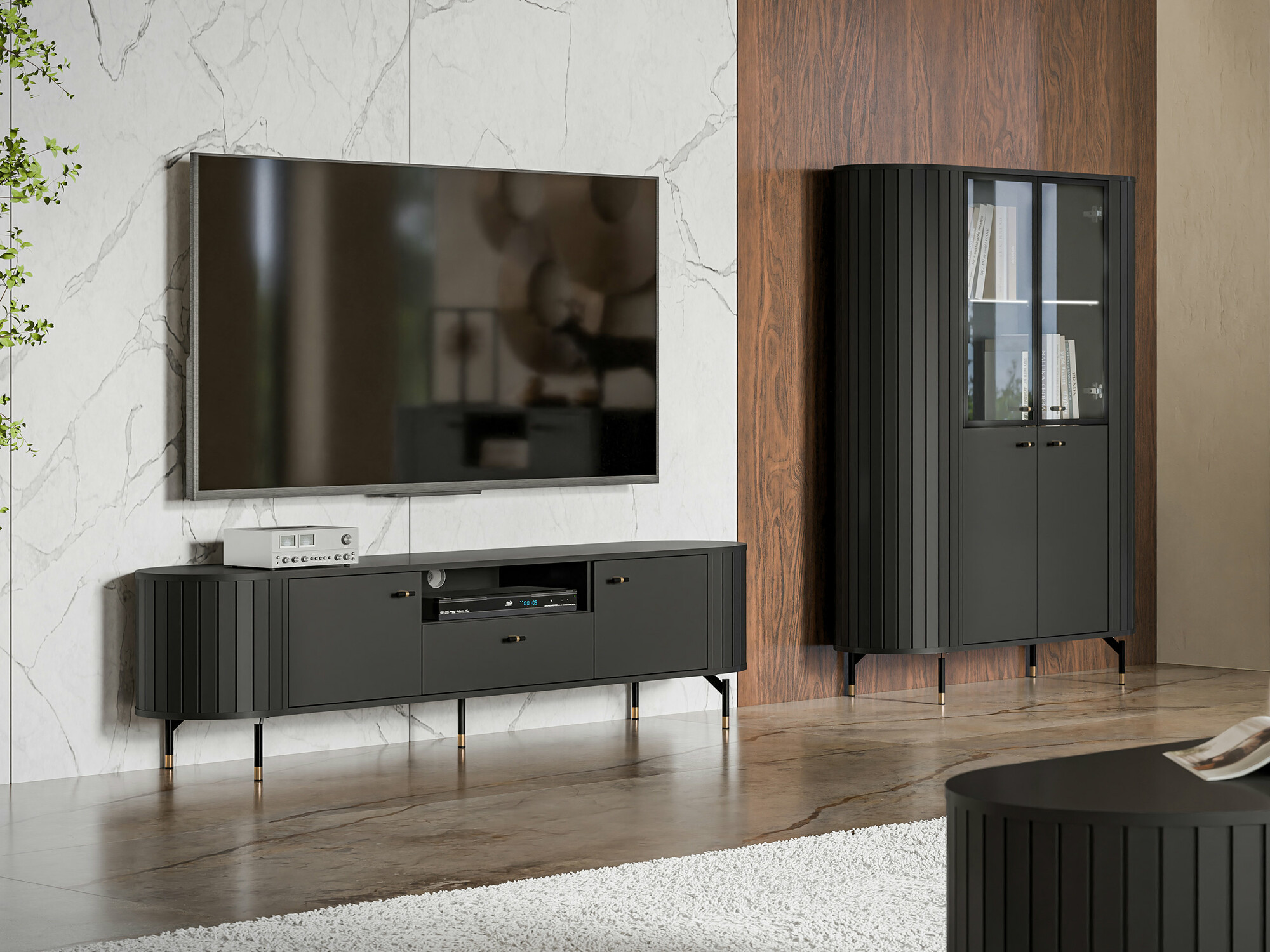 Living room set Novmono 108 (Black)