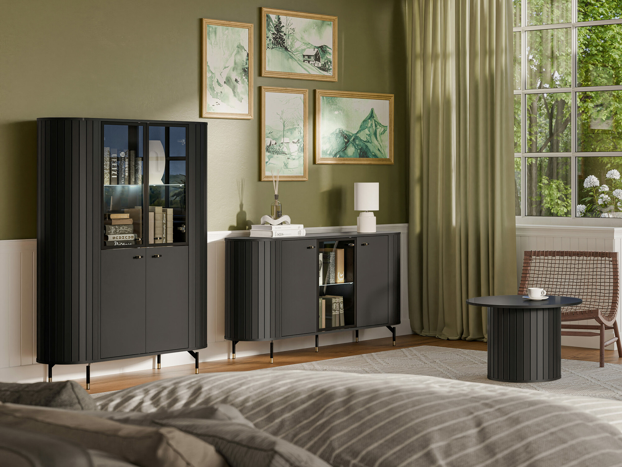 Living room set Novmono 109 (Black)