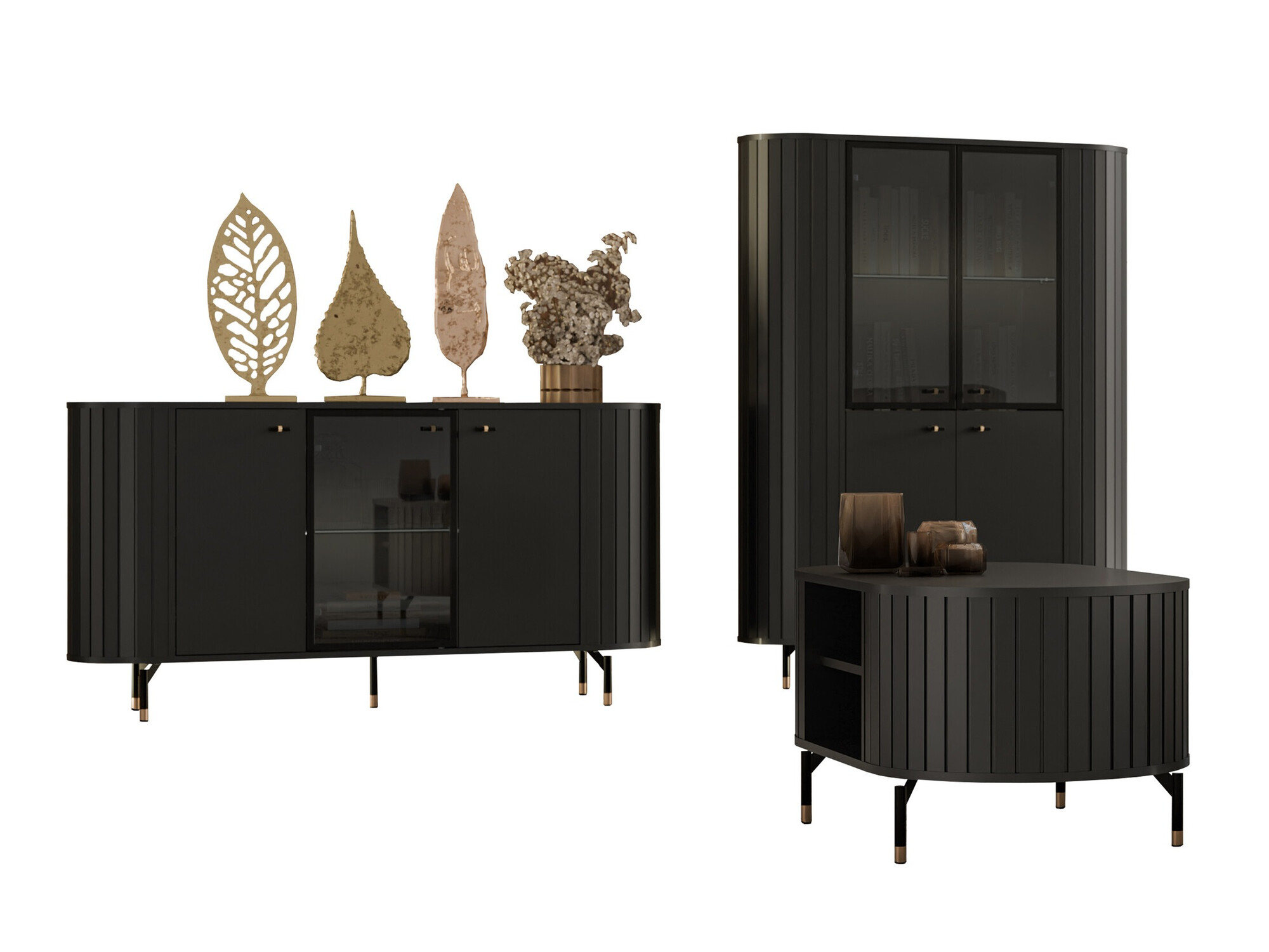 Living room set Novmono 111 (Black)