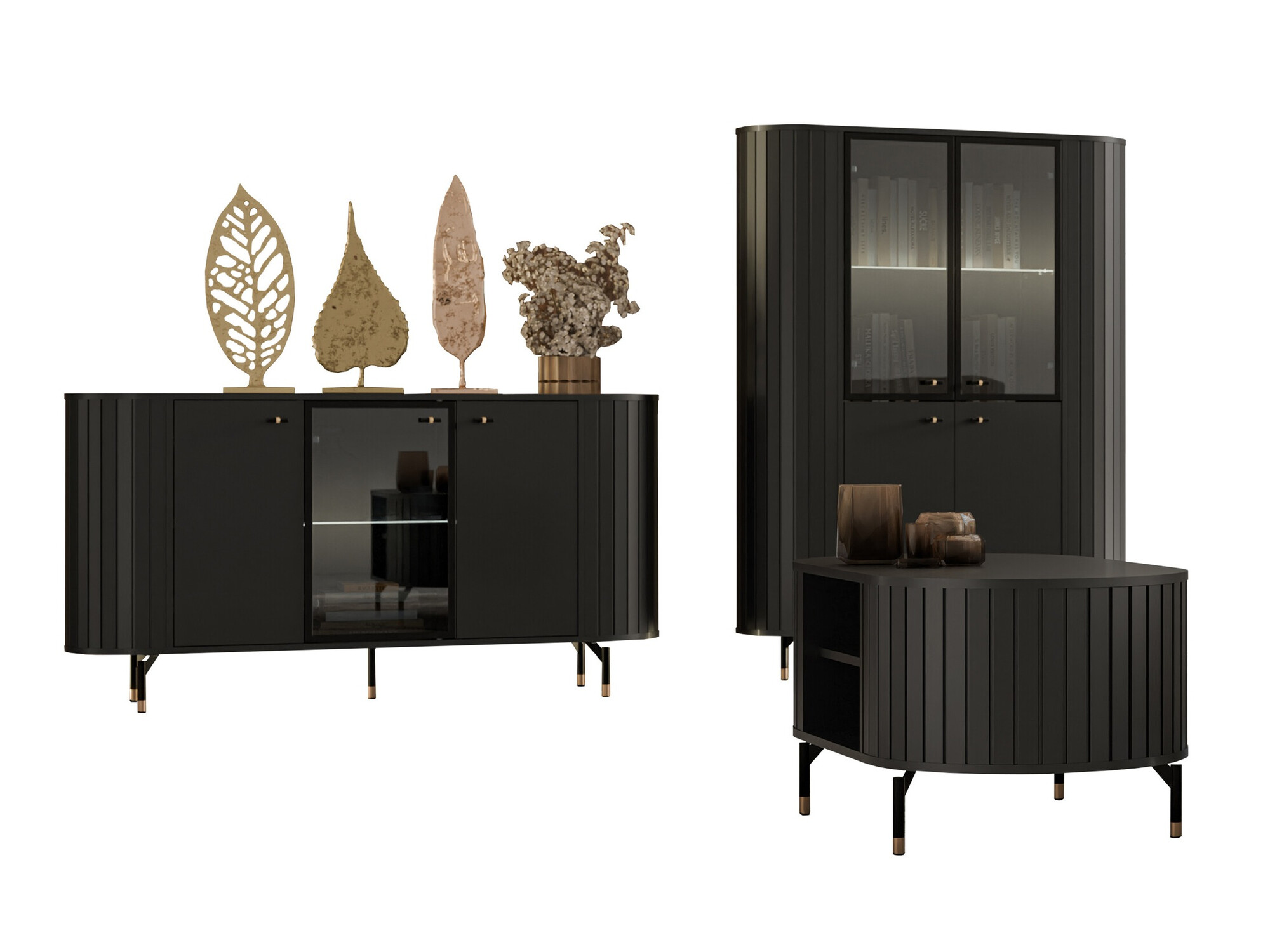 Living room set Novmono 111 (Black)