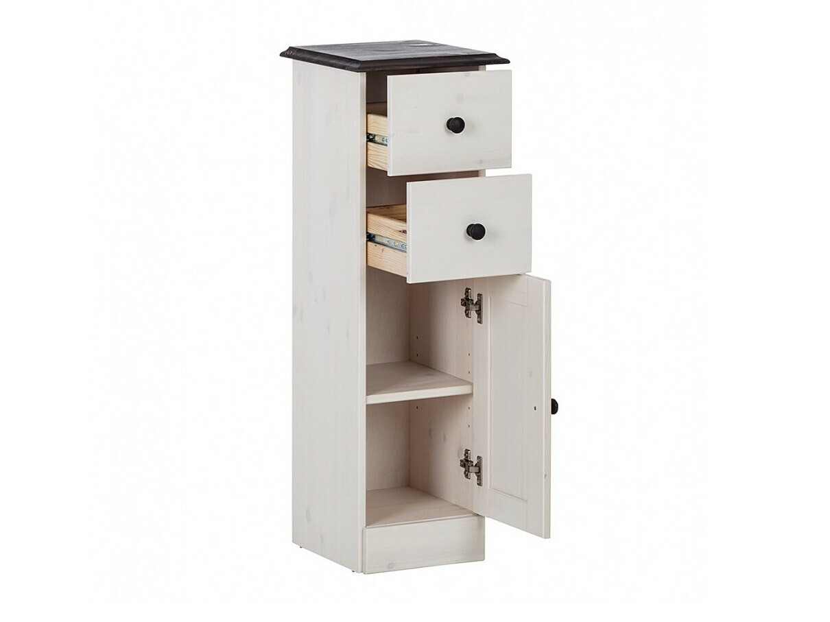 Όρθιο ντουλάπι μπάνιου Deletri 110 (Άσπρο + Havana Δρυς)