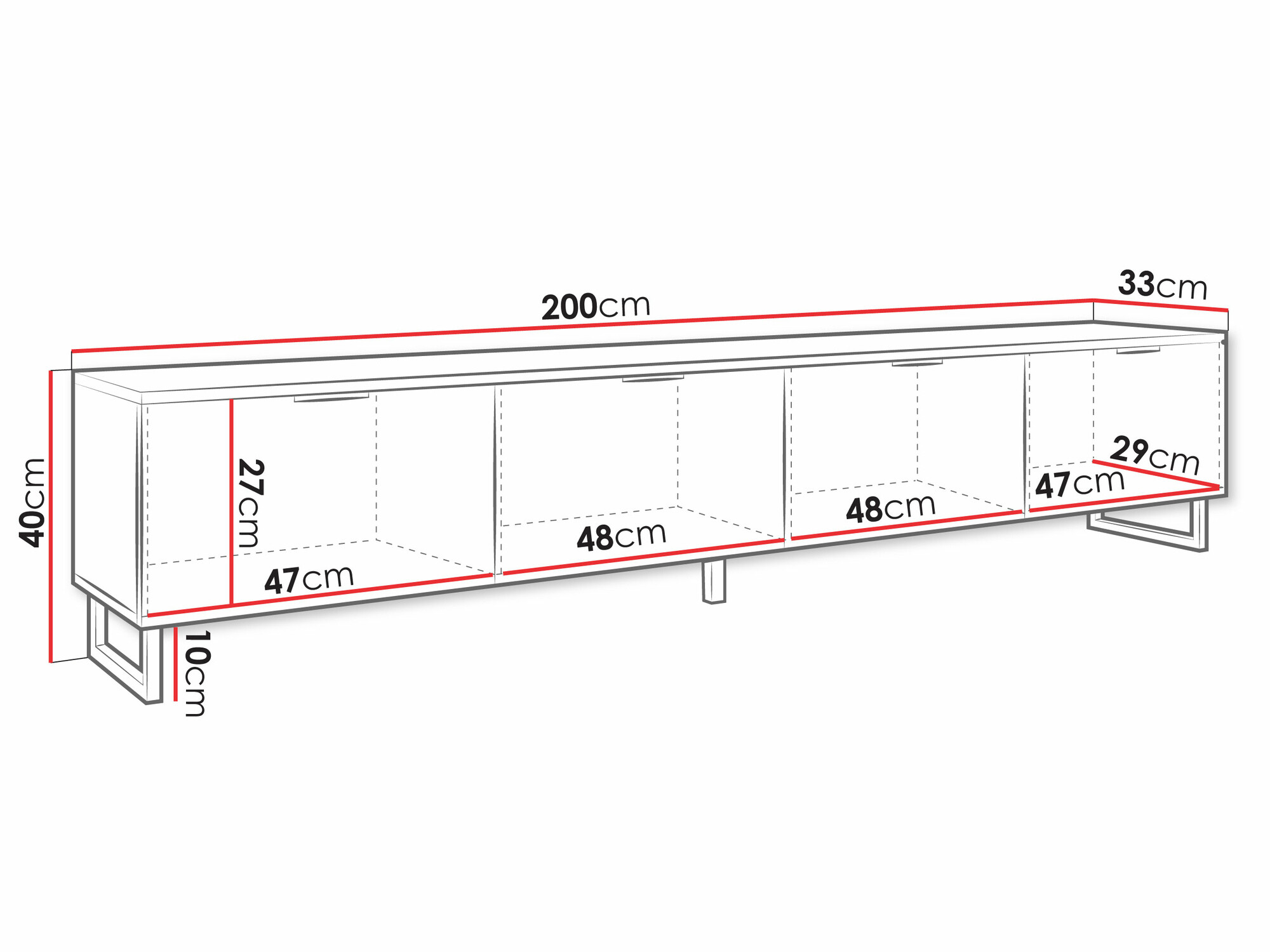 Έπιπλο τηλεόρασης Scientia II (Μαύρο + Γραφίτης)