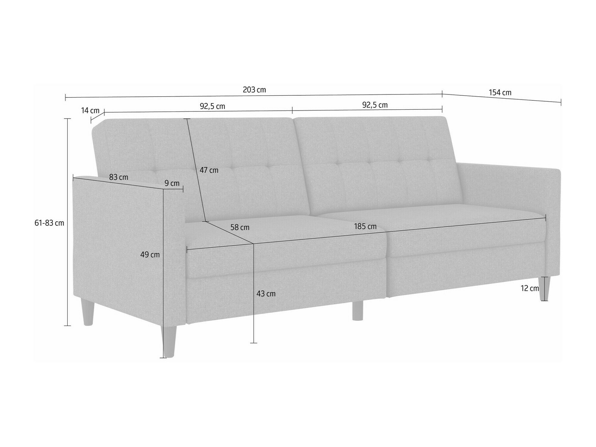 Καναπές-κρεβάτι Tulsa 626 (Κρεμ)