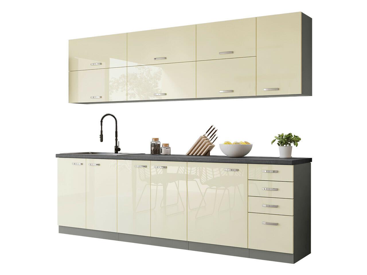 Modular kitchen set Multi Cream 123