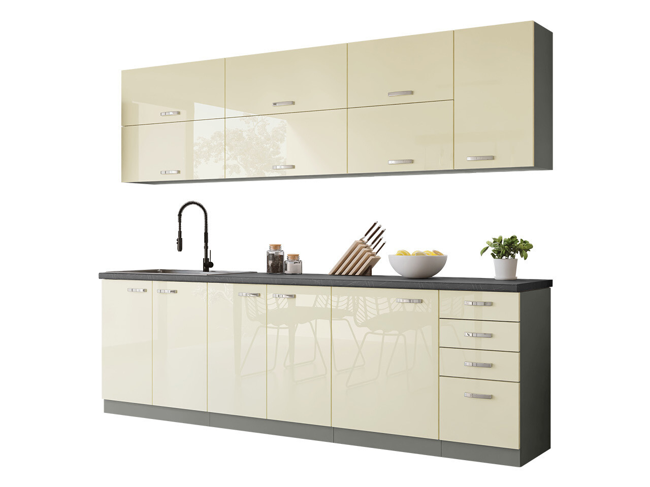 Modular kitchen set Multi Cream 123