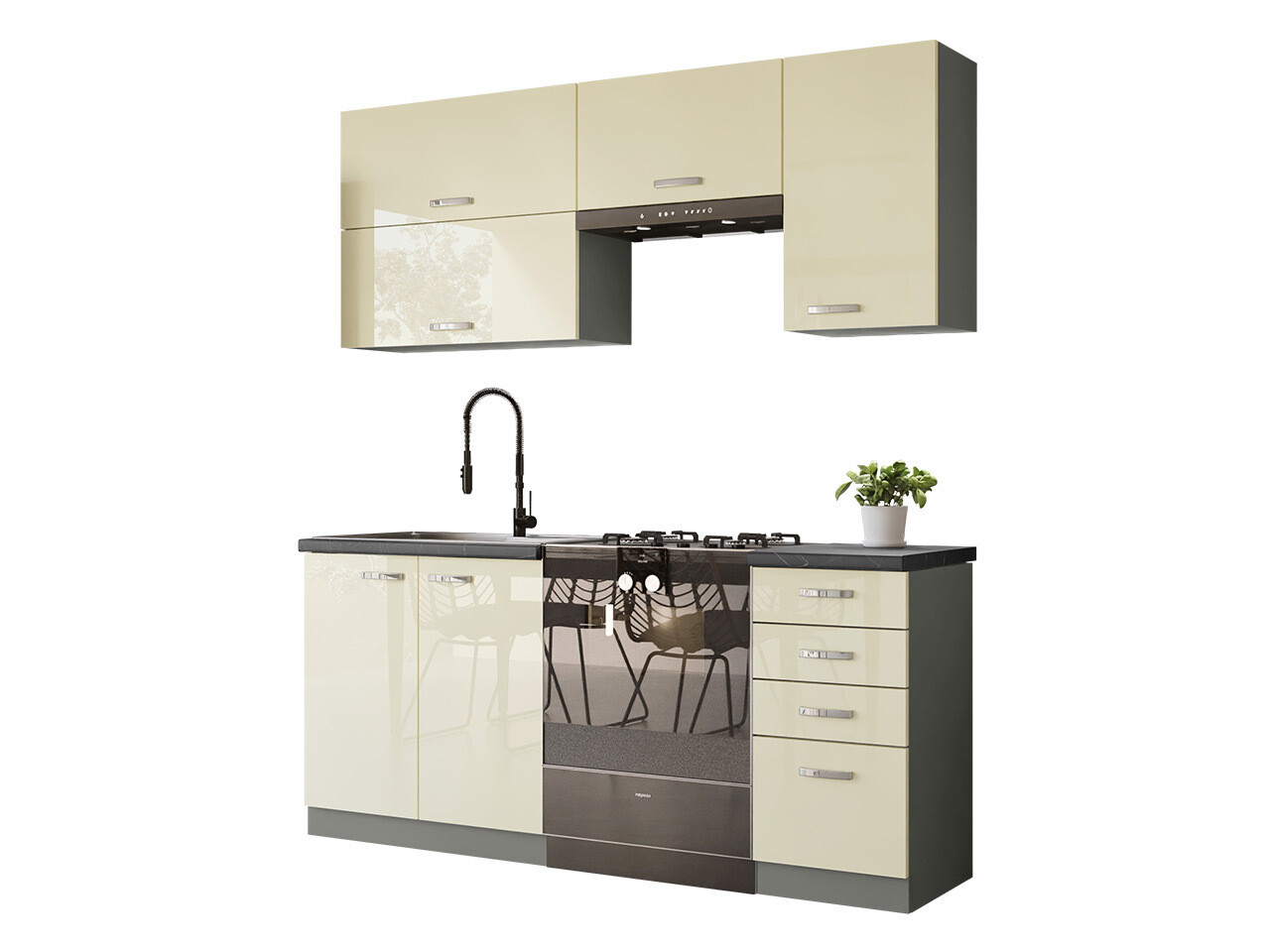Modular kitchen set Multi Cream 125