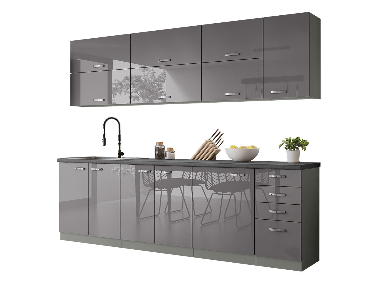 Modular kitchen set Multi Grey 123