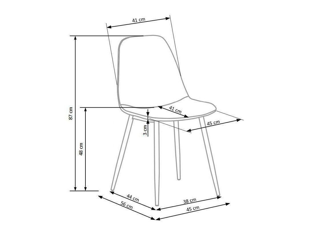 Καρέκλα Houston 1861 (Γκρι)