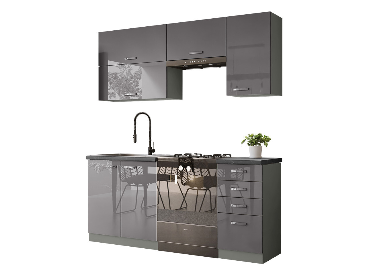 Modular kitchen set Multi Grey 125
