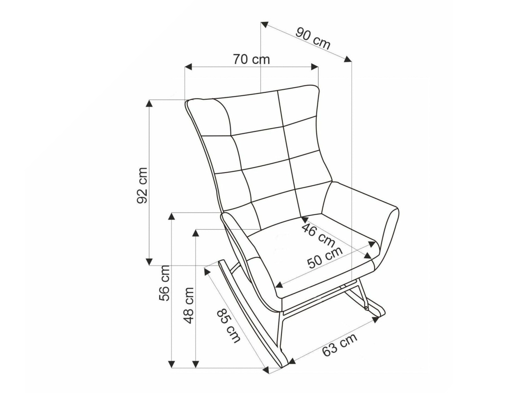 Rocking chair Houston 1863 (Grey)