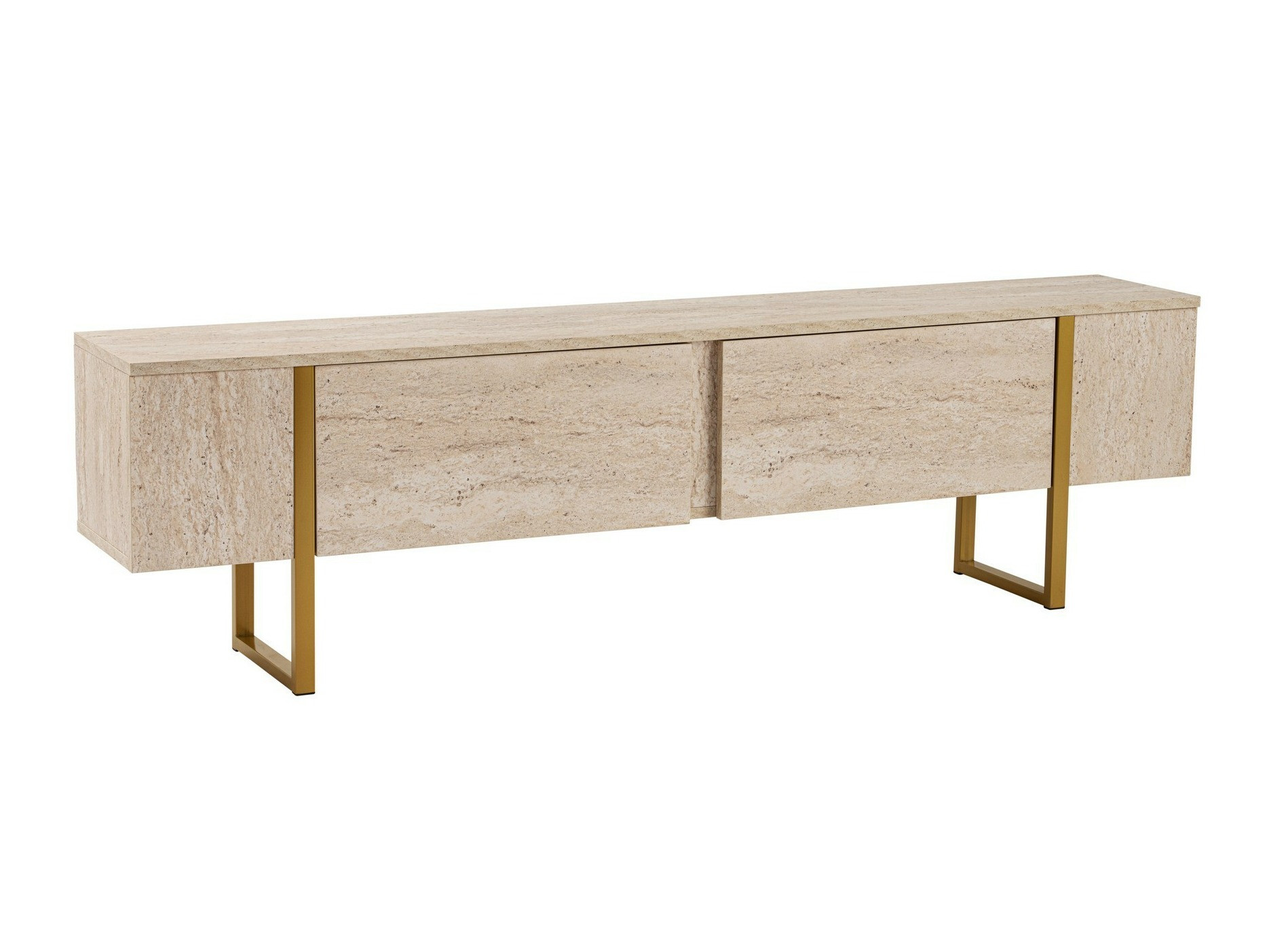TV stand Novato 105 (Light Travertine + Golden)