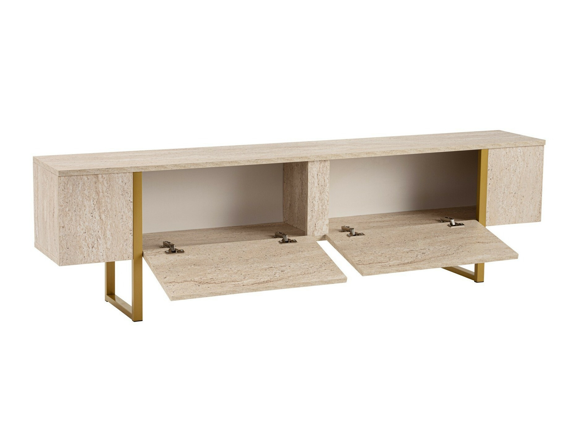 TV stand Novato 105 (Light Travertine + Golden)