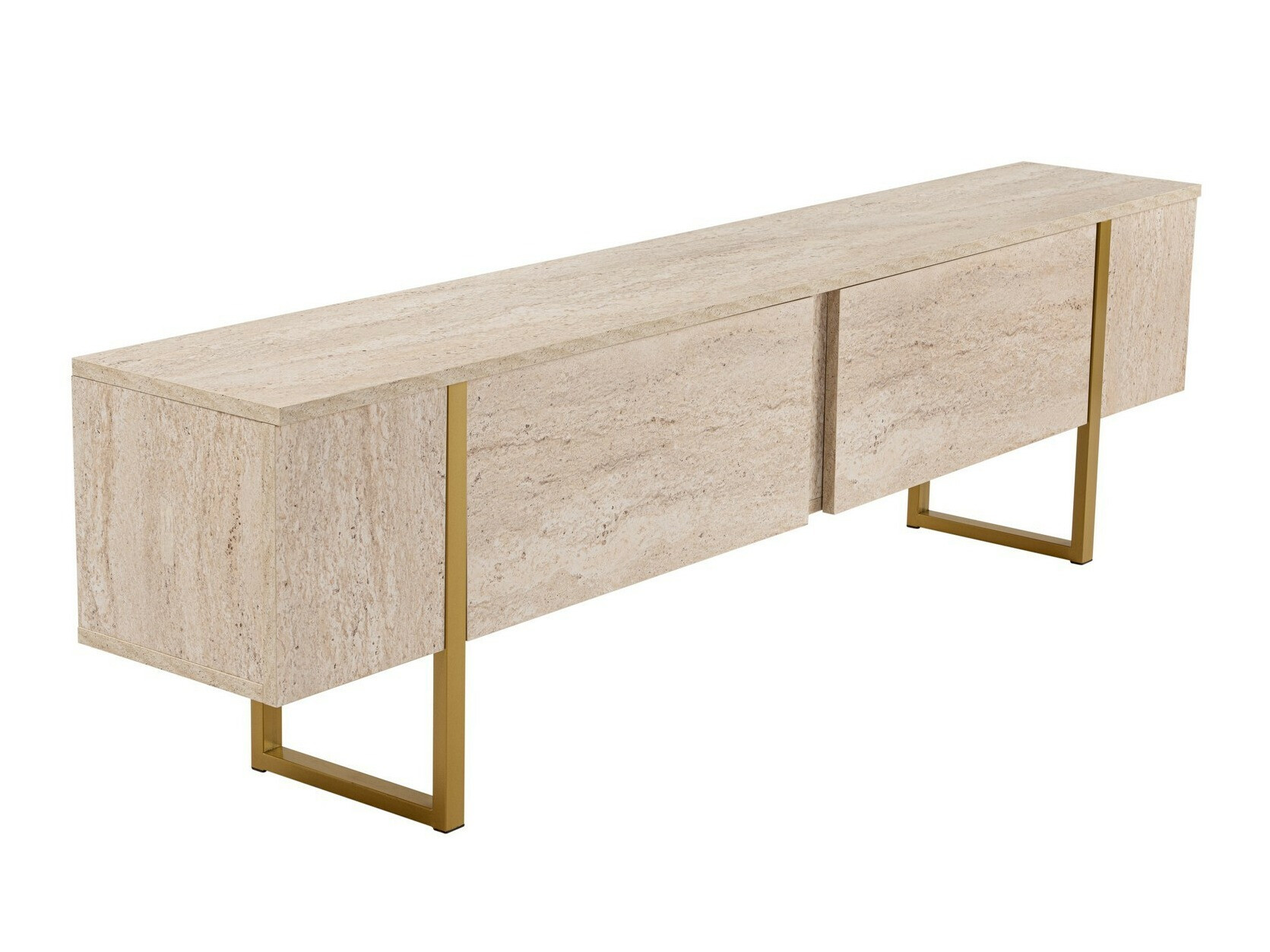 TV stand Novato 105 (Light Travertine + Golden)