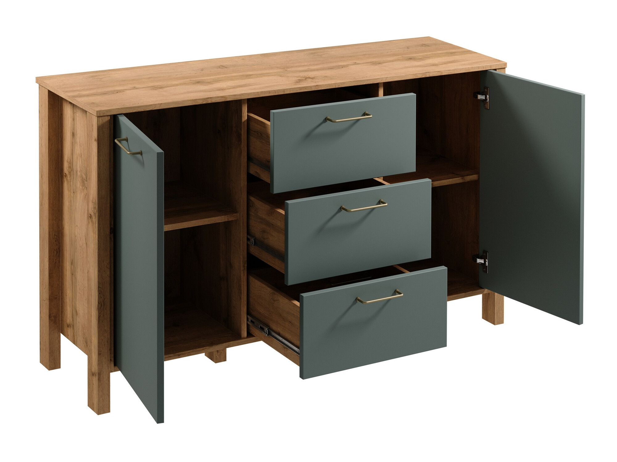 Chest of drawers Venmelu 101 (Wotan Oak + Beige)