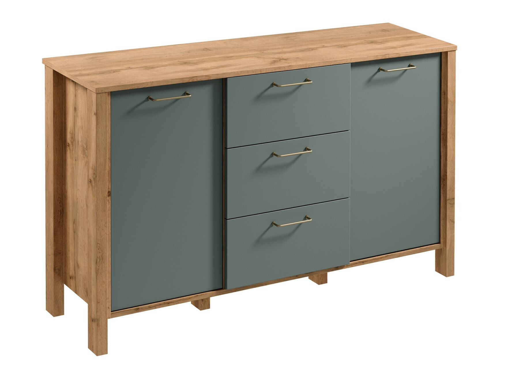 Chest of drawers Venmelu 101 (Wotan Oak + Green)