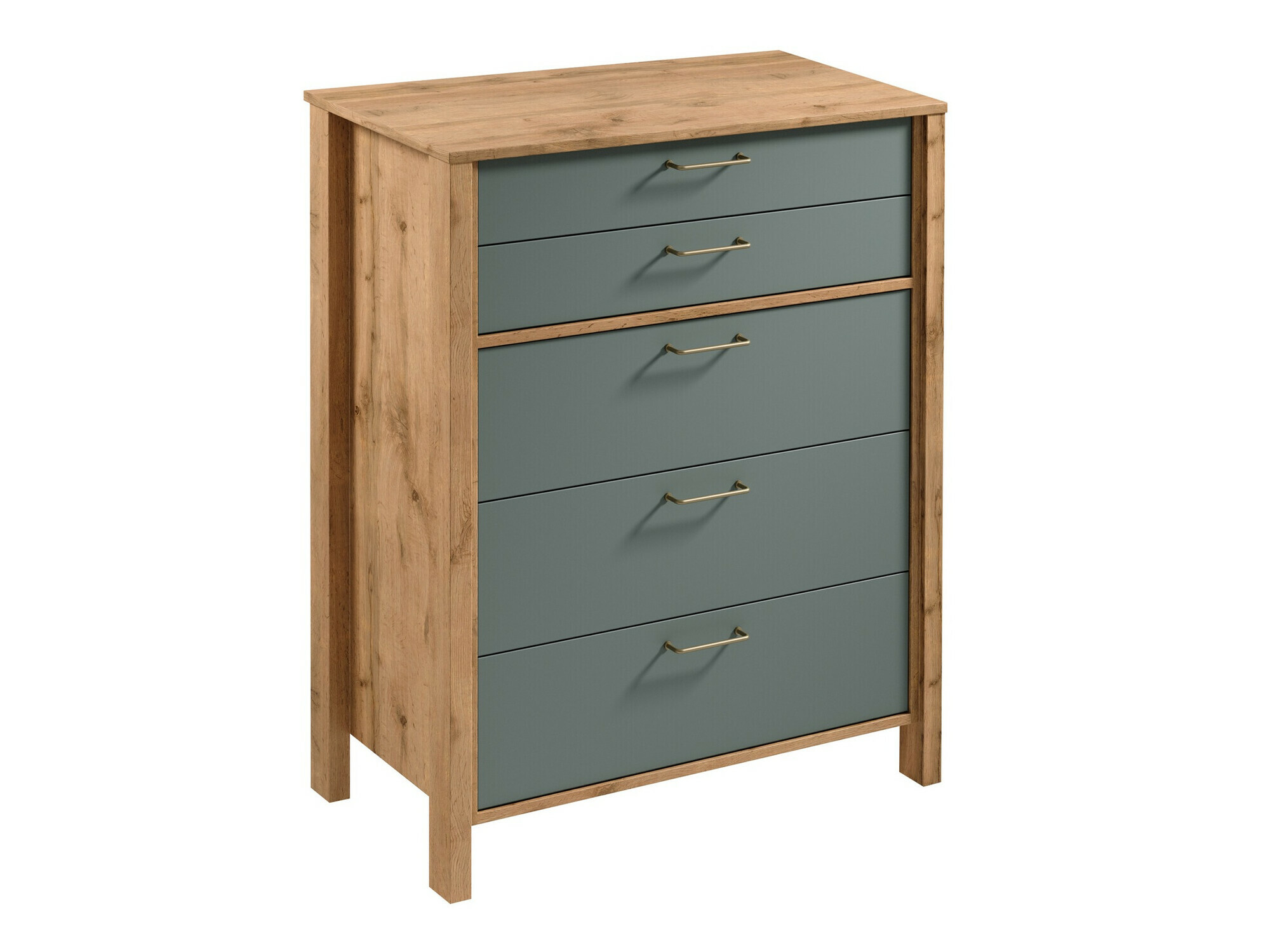 Chest of drawers Venmelu 103 (Wotan Oak + Green)