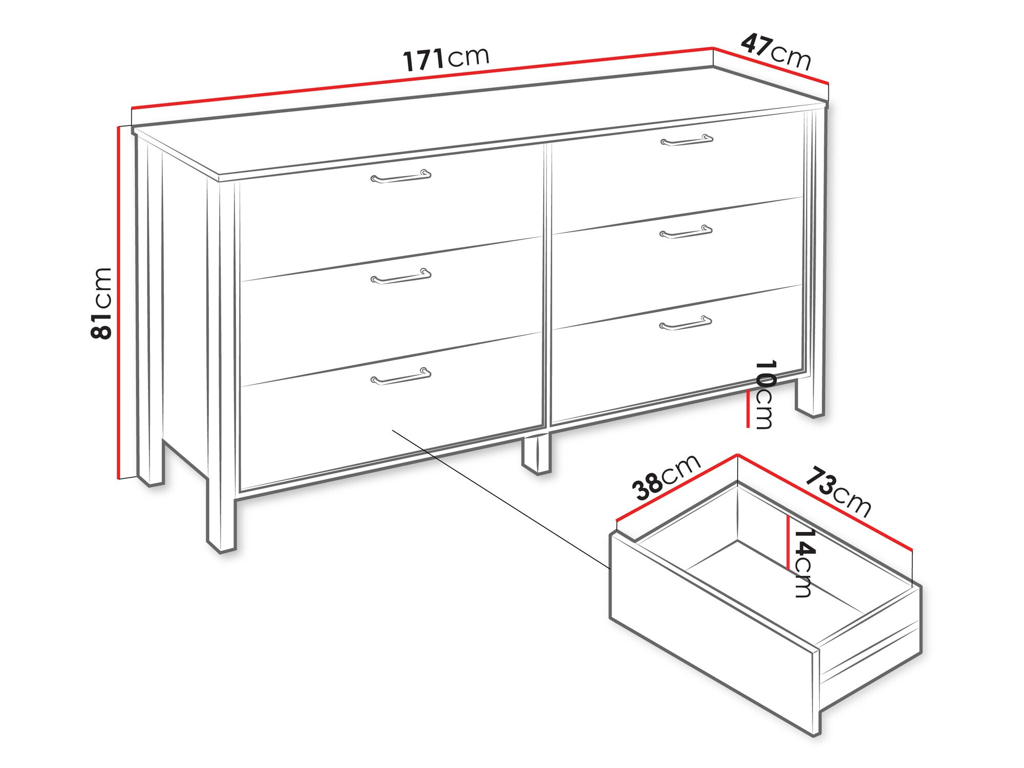 Chest of drawers Venmelu 104 (Wotan Oak + Beige)