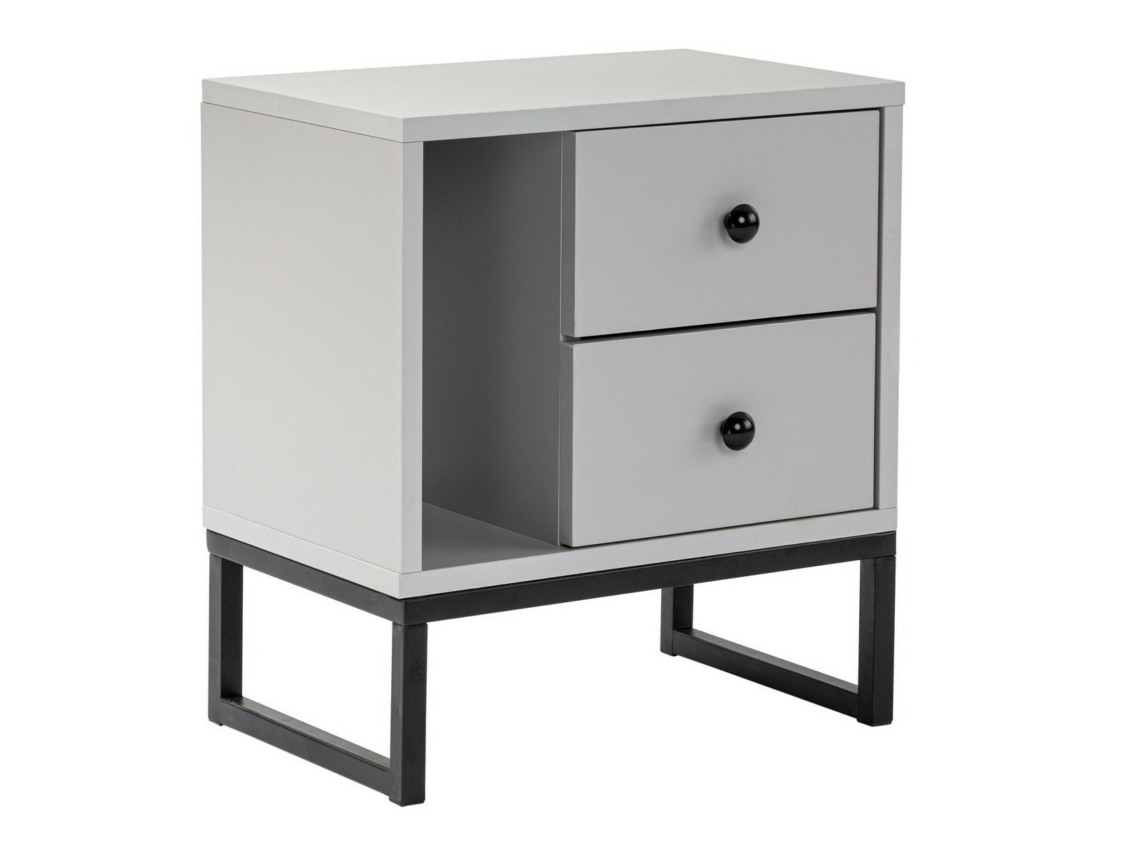 Κομοδίνο Novato 109 (Γκρι + Μαύρο)