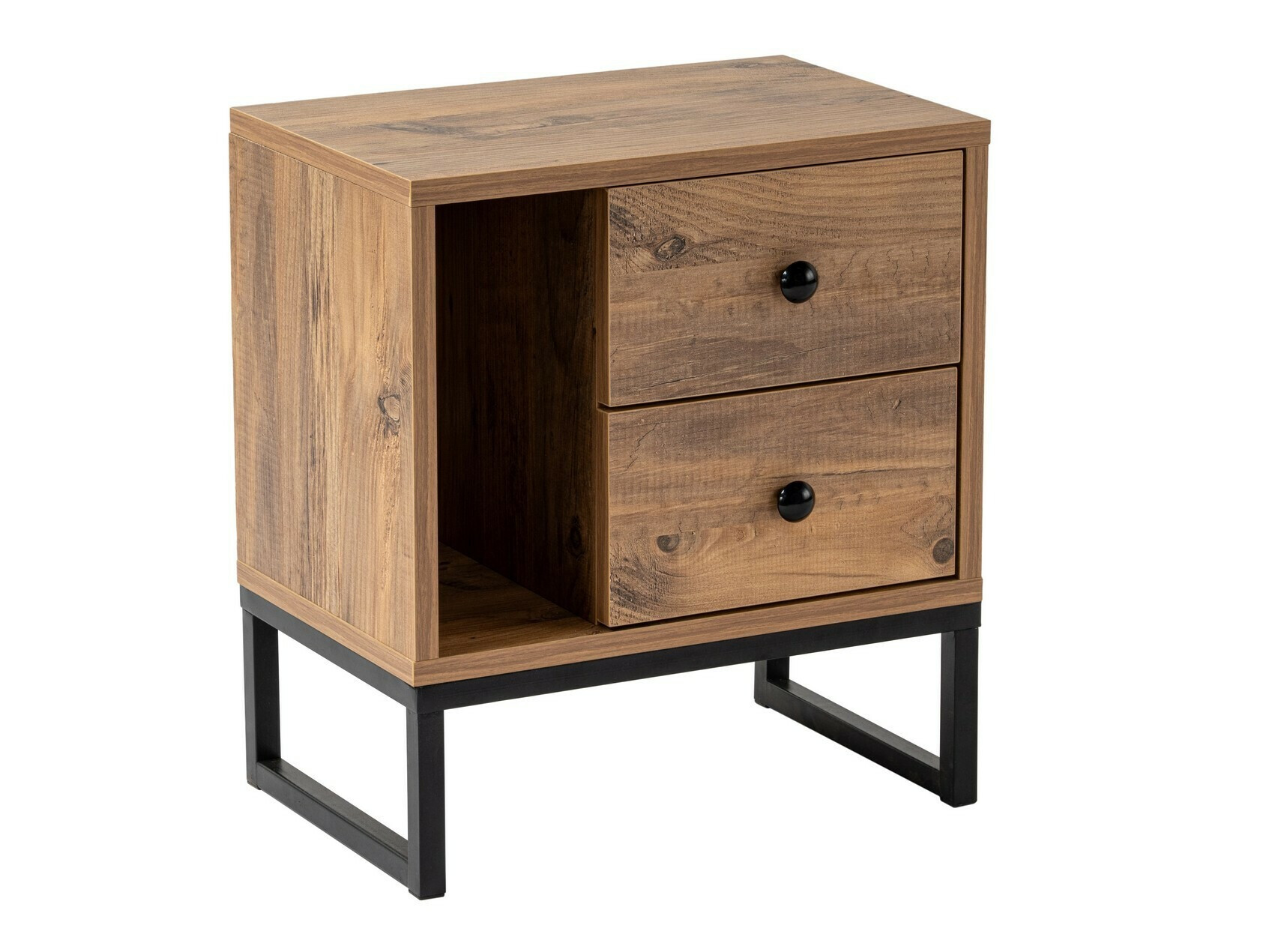 Κομοδίνο Novato 109 (Πεύκο + Μαύρο)