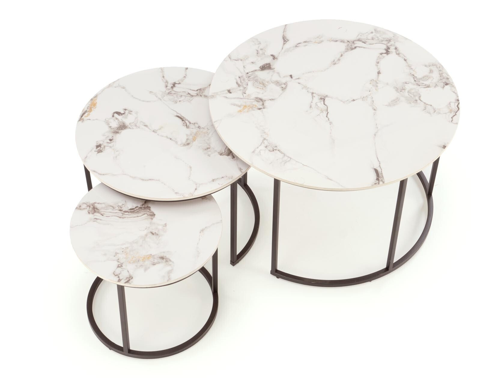 Nest of coffee tables Houston 1884 (Black + White marble)