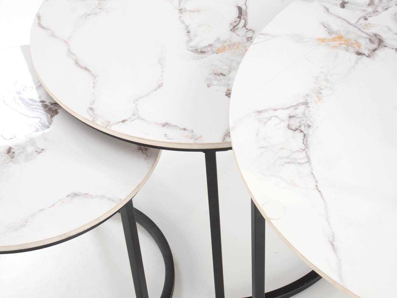 Nest of coffee tables Houston 1884 (Black + White marble)